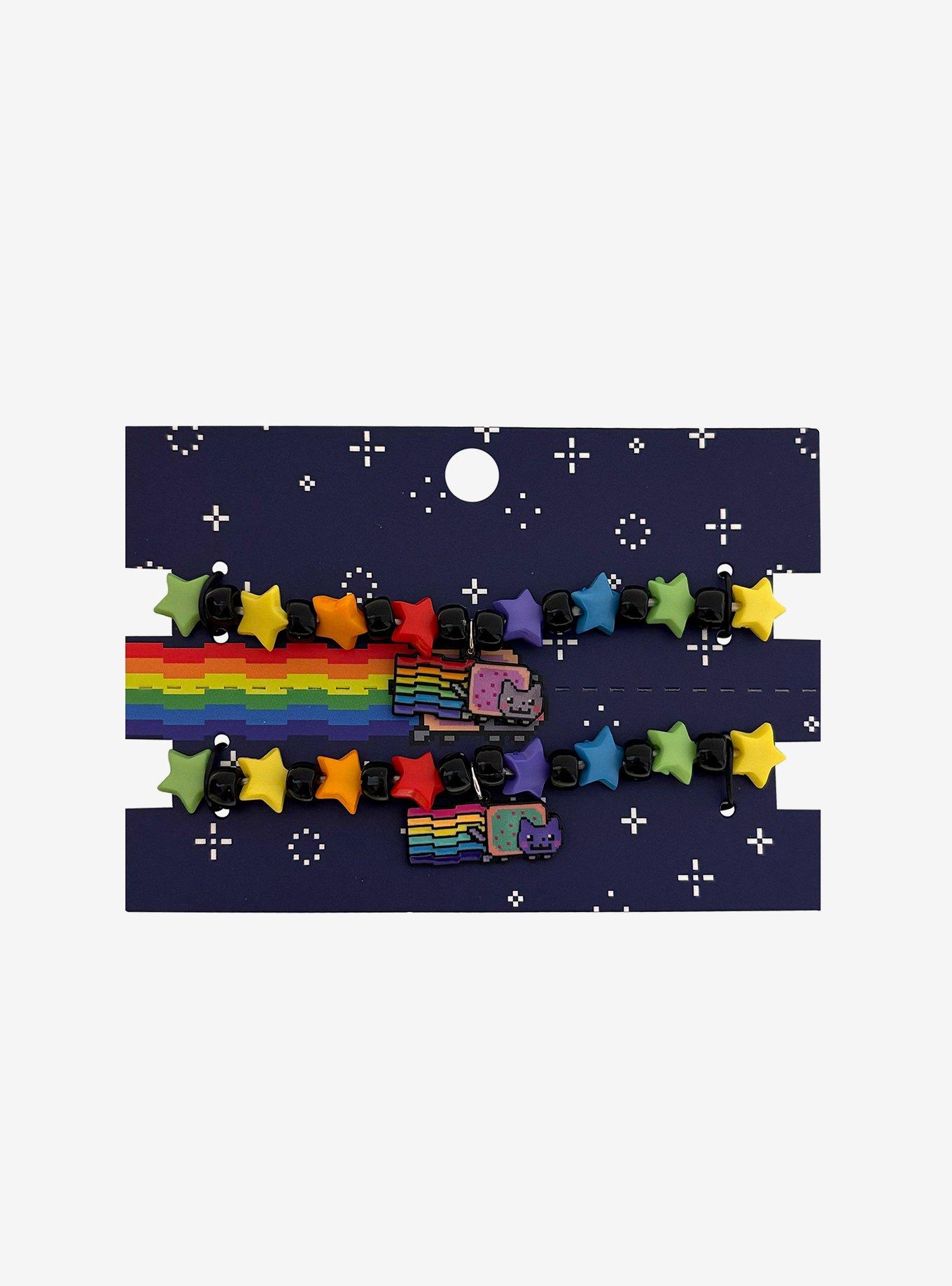 Nyan Cat Rainbow Best Friend Bead Bracelet Set, , hi-res