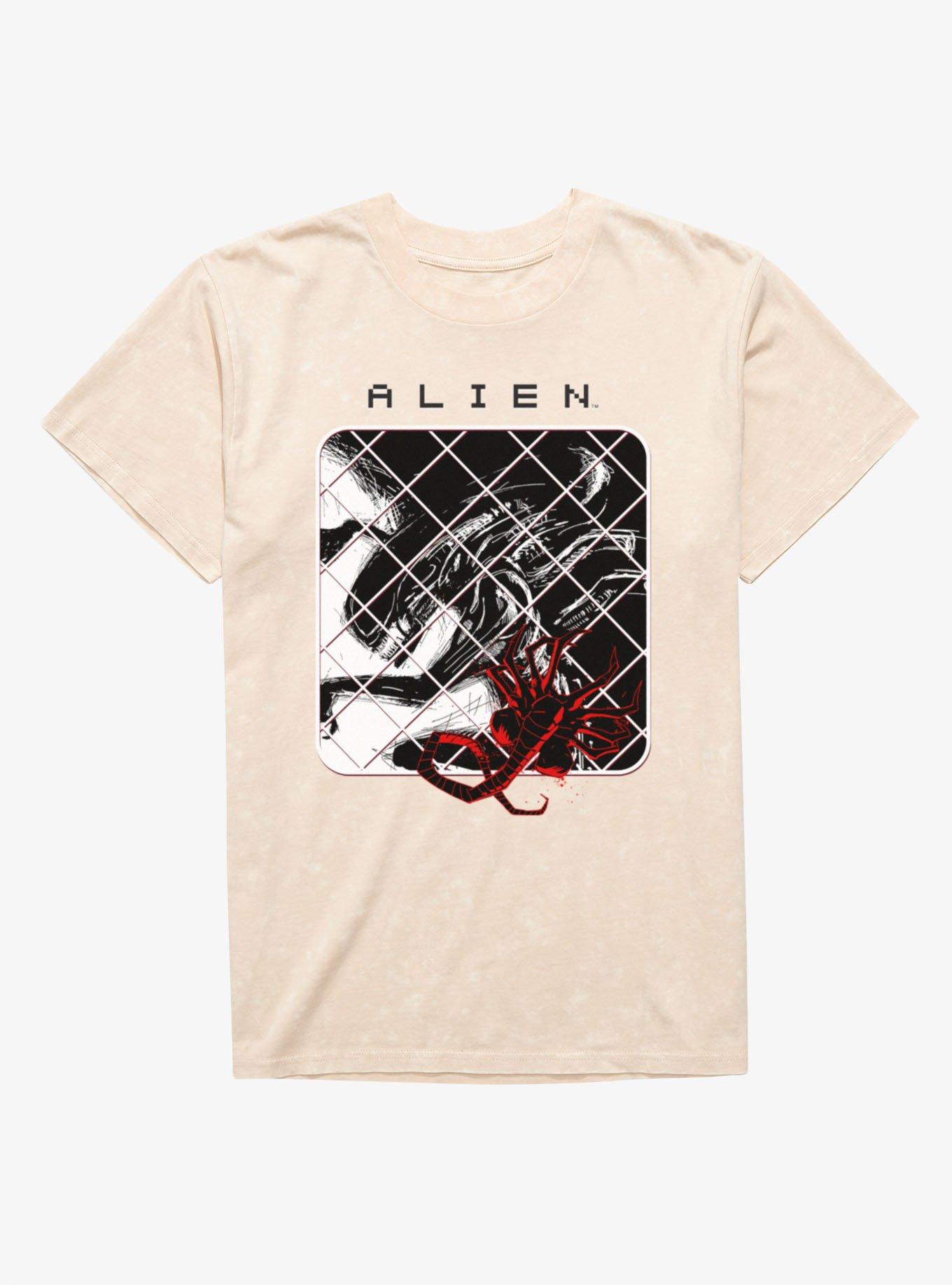 Alien Xenomorph Pop Face Hugger Mineral Wash T-Shirt, , hi-res