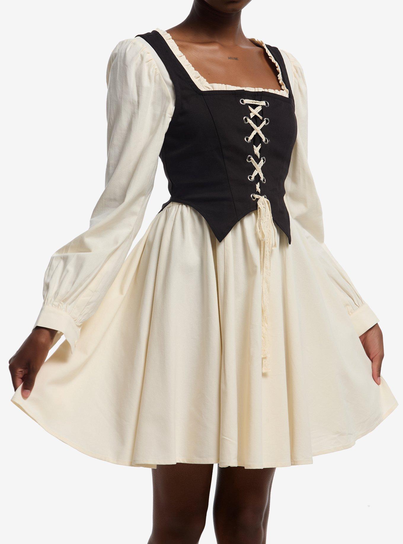 Thorn & Fable Corset Layered Woven Dress