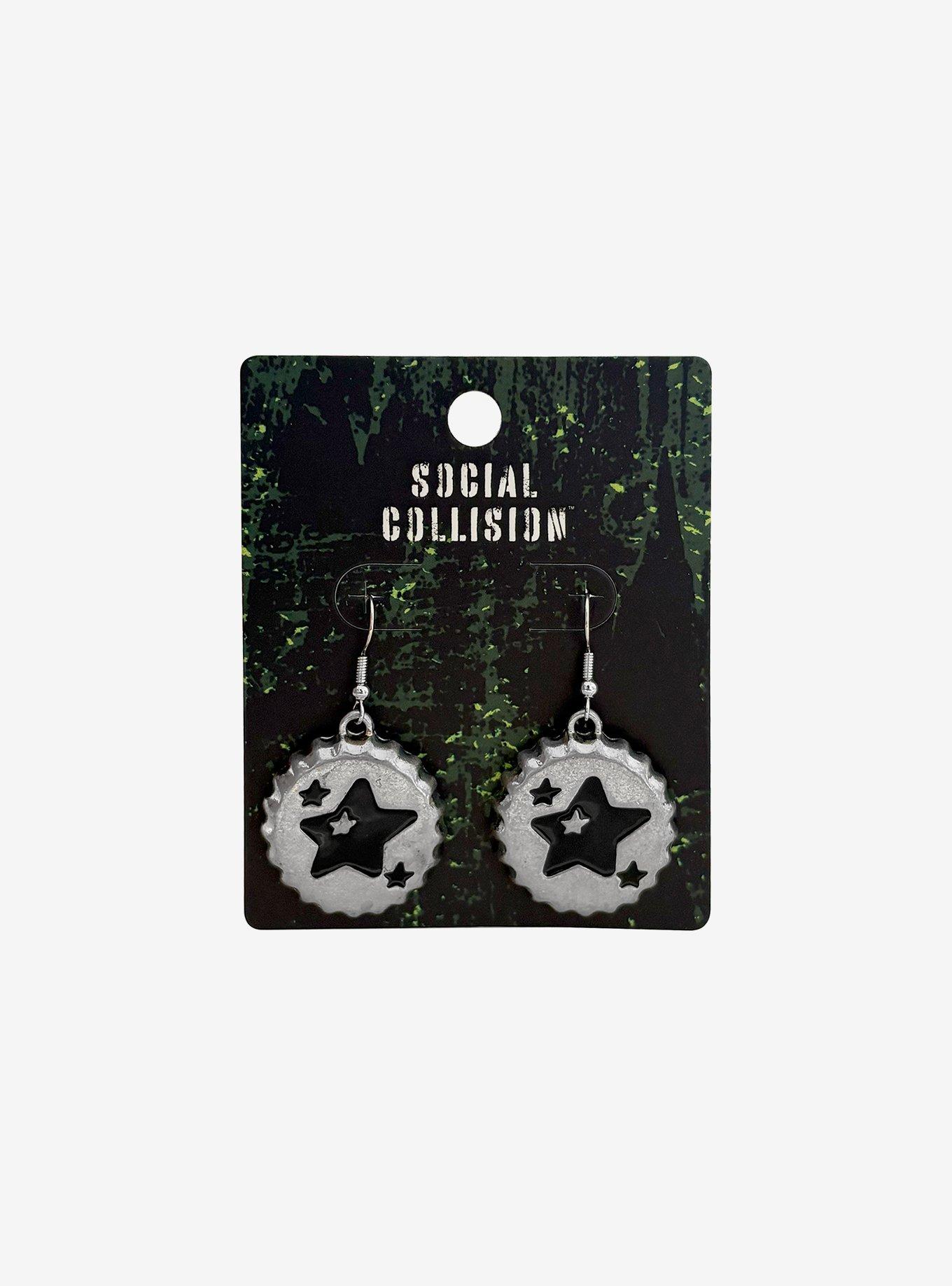 Social Collision Star Bottle Cap Earrings, , hi-res