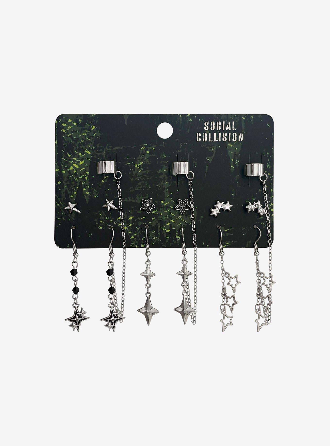 Social Collision Star Cluster Cuff Earring Set, , hi-res