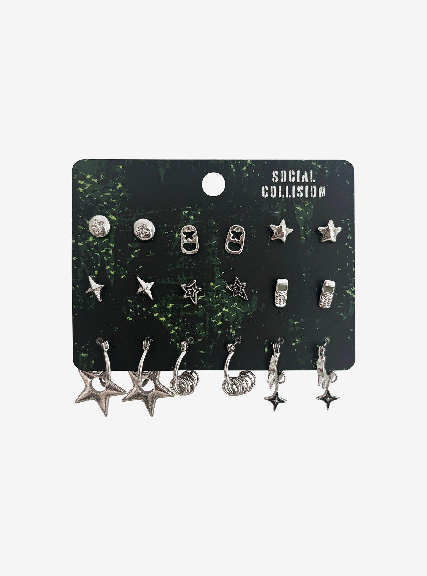 Social Collision Star Soda Tab Earring Set, , hi-res
