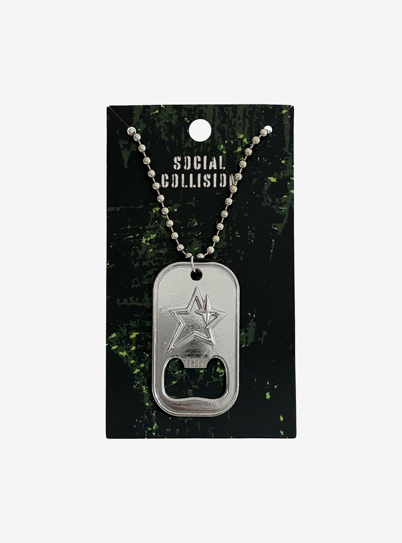 Social Collision Star Bottle Opener Dog Tag Necklace, , hi-res