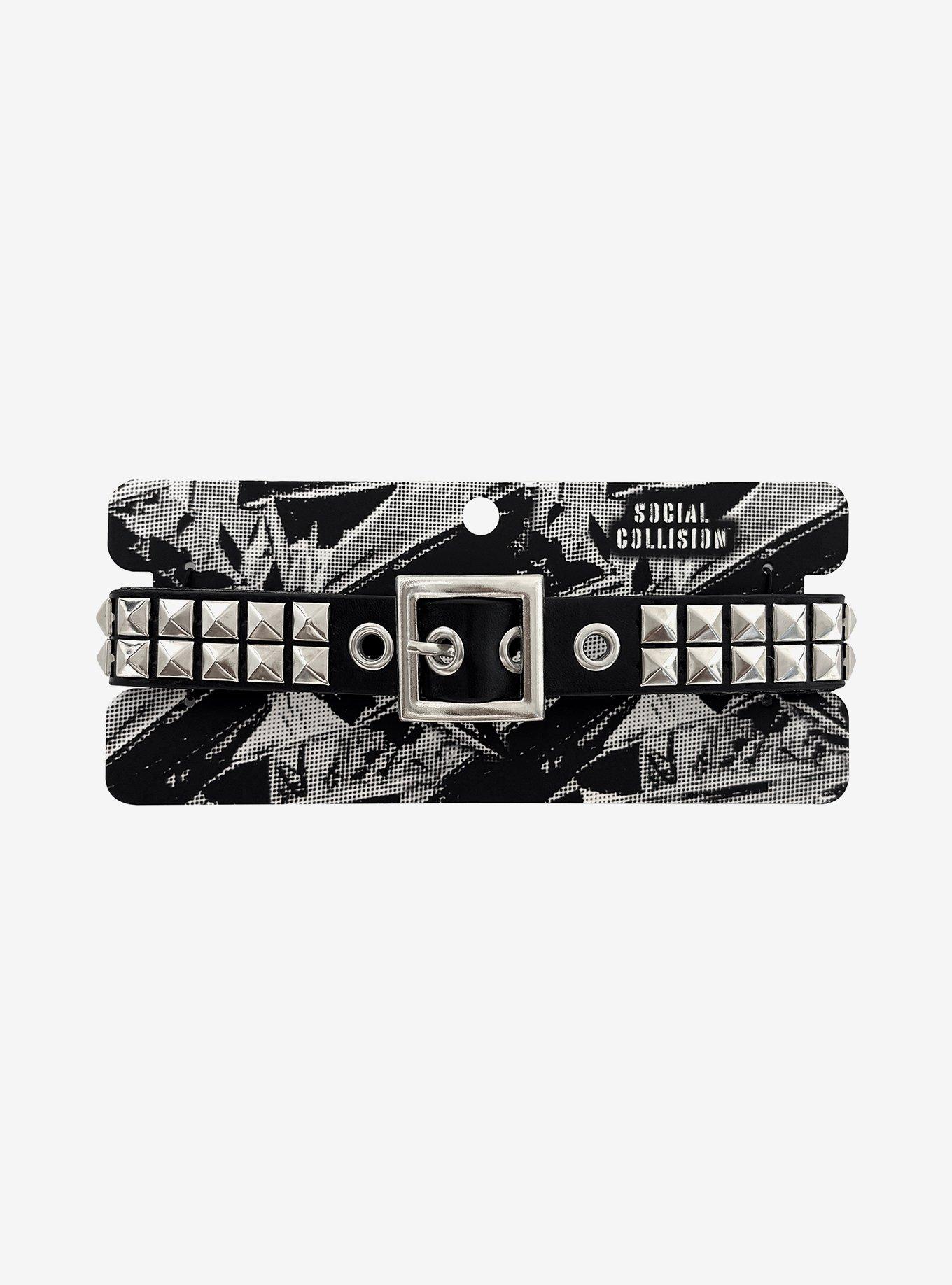 Social Collision Pyramid Stud Choker, , hi-res