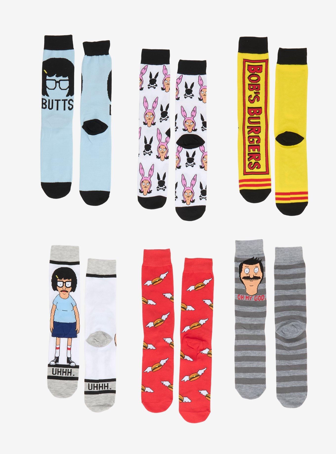Bob's Burgers Icon Crew Socks 6 Pair, , hi-res