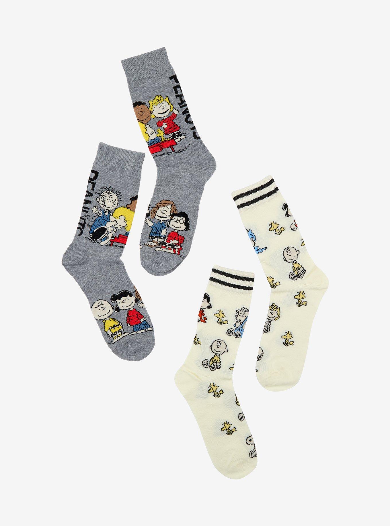 Peanuts Characters Crew Socks 2 Pair, , hi-res