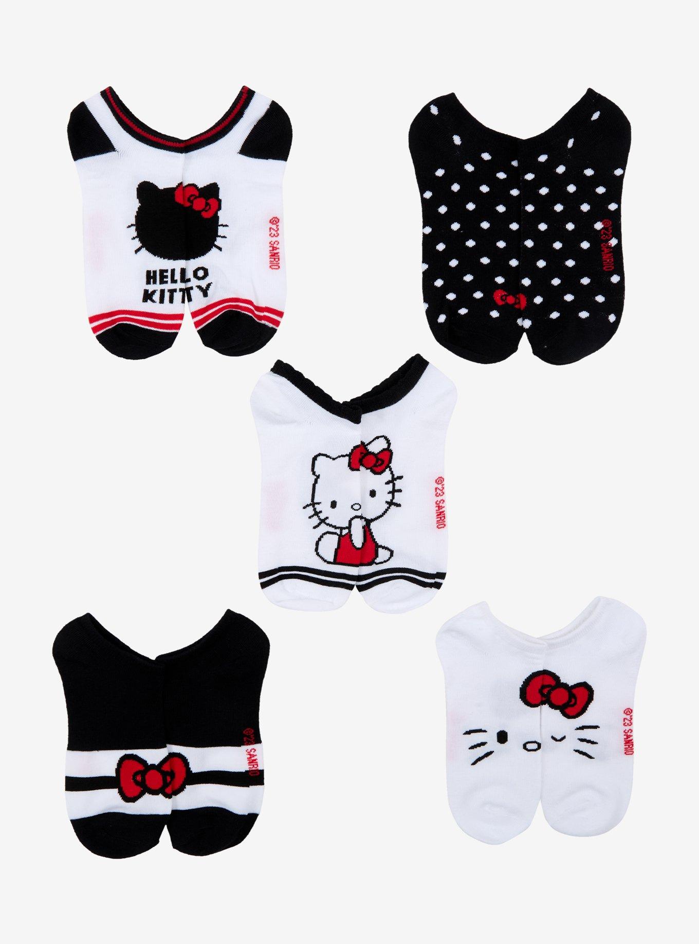 Hello Kitty Polka Dot No-Show Socks 5 Pair, , hi-res