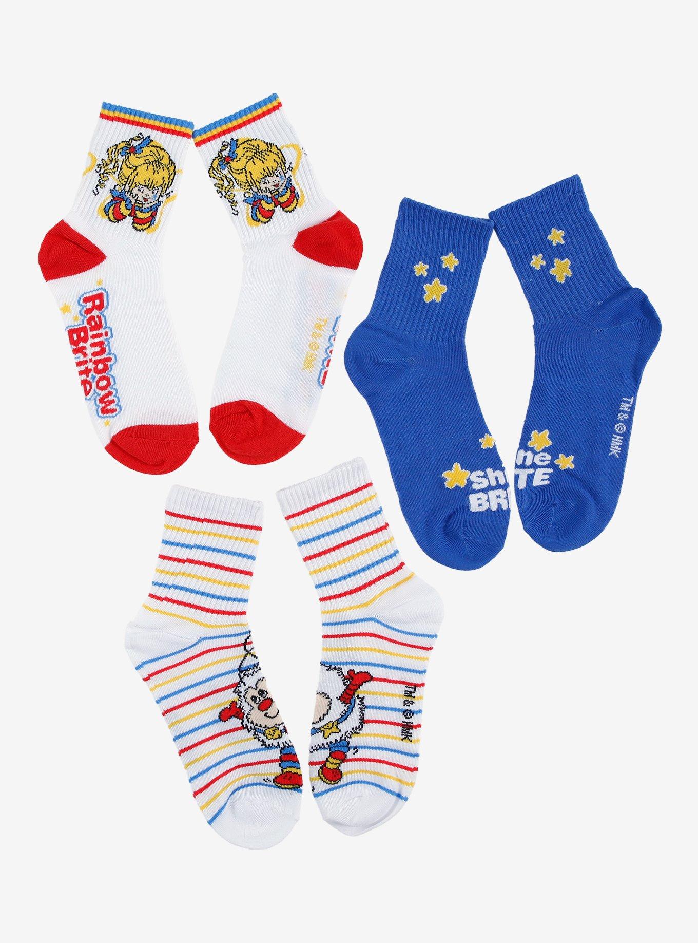 Rainbow Brite Stripe Crew Socks 3 Pair, , hi-res