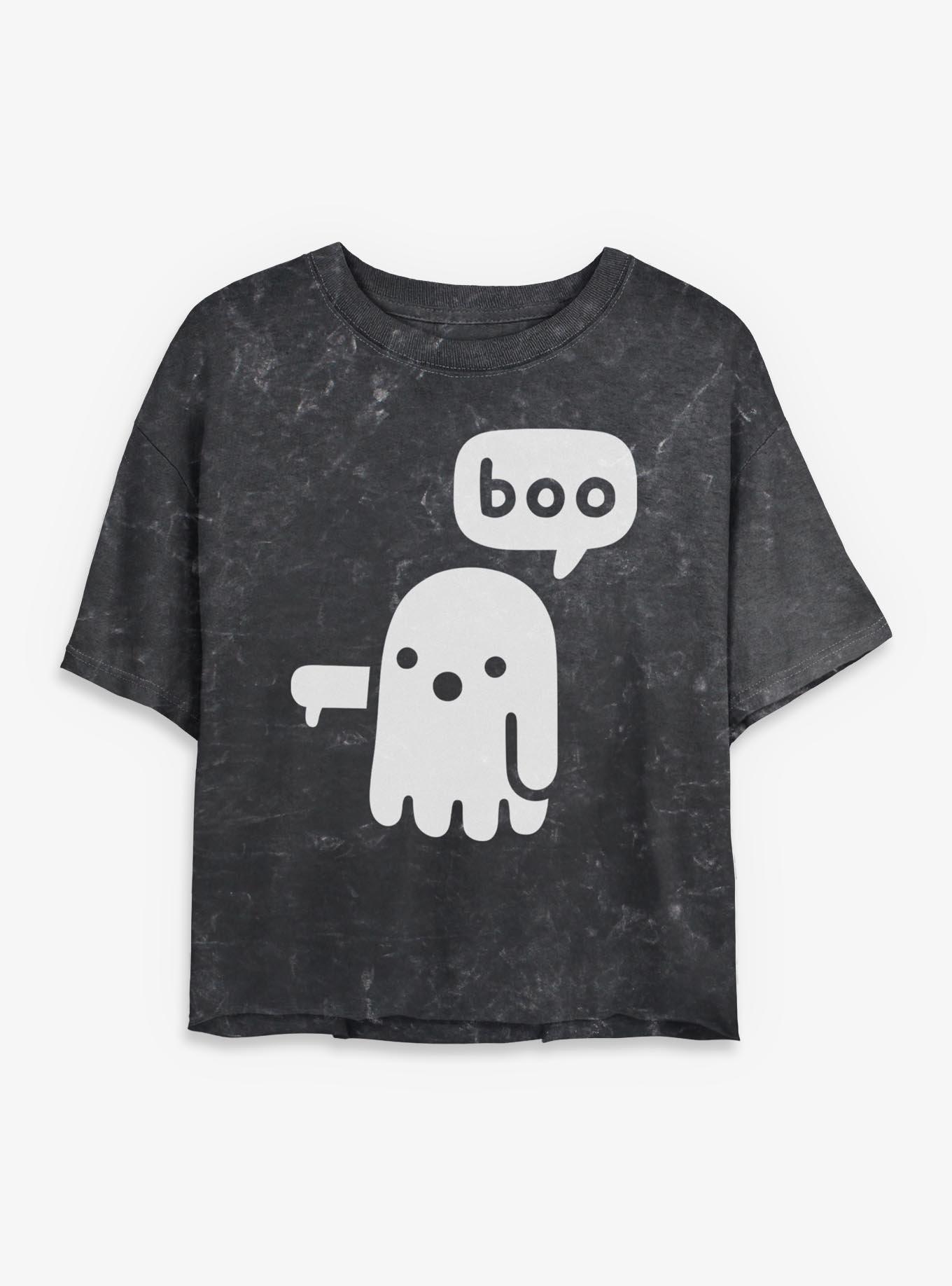 Ghost Of Disapproval Girls Mineral Wash Crop T-Shirt, , hi-res
