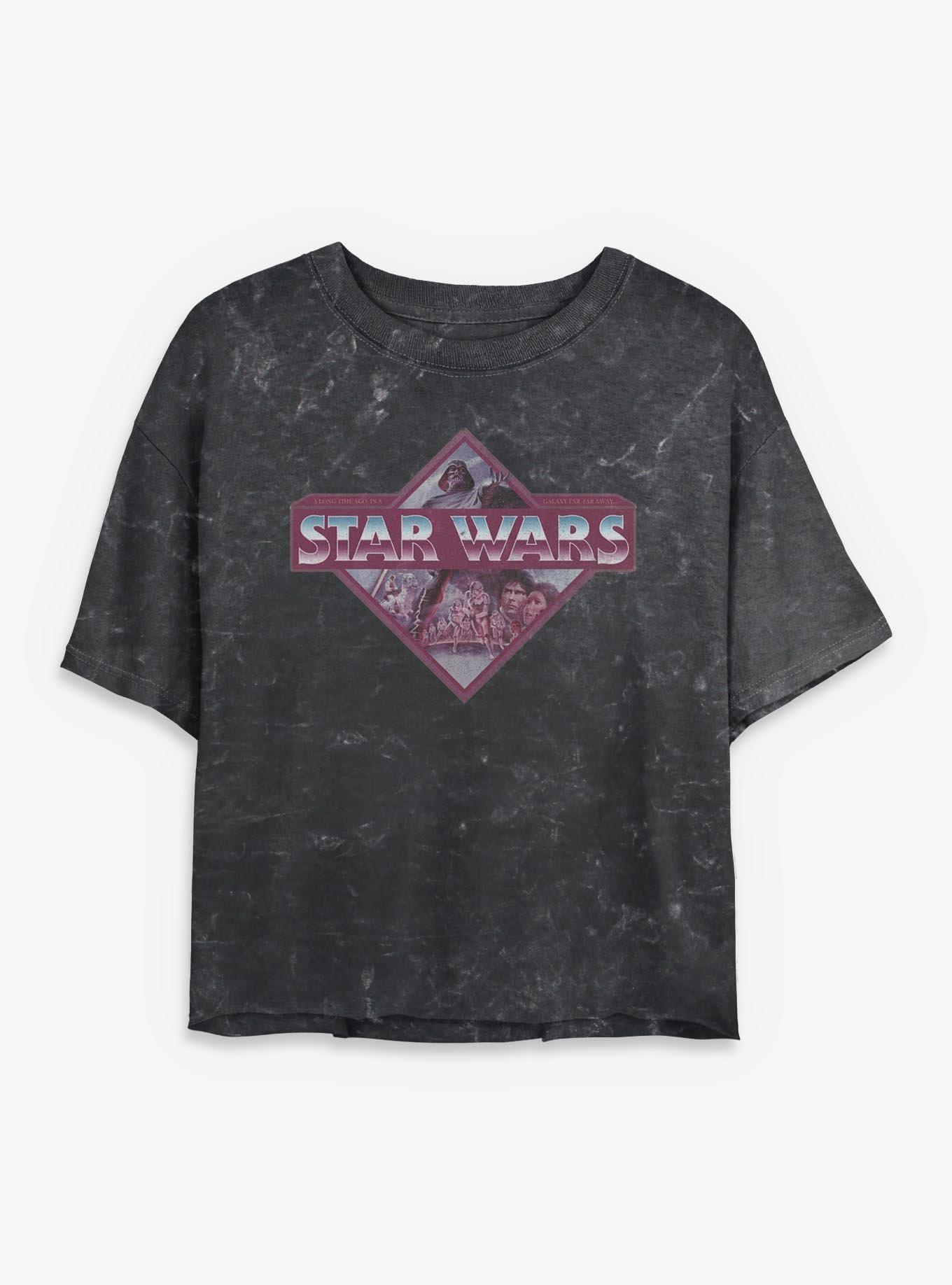 Star Wars Collage Girls Mineral Wash Crop T-Shirt, , hi-res