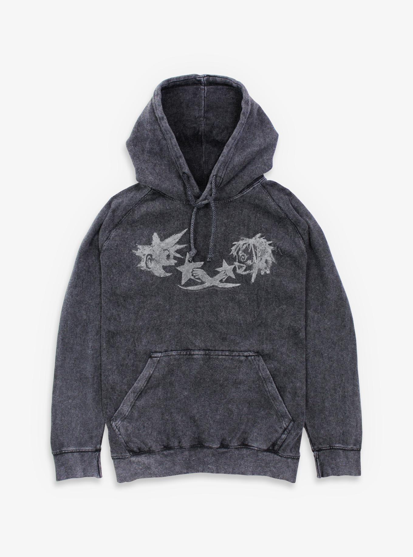 Disney Kingdom Hearts Sora & Kairi Chalk Drawing Mineral Wash Hoodie, , hi-res