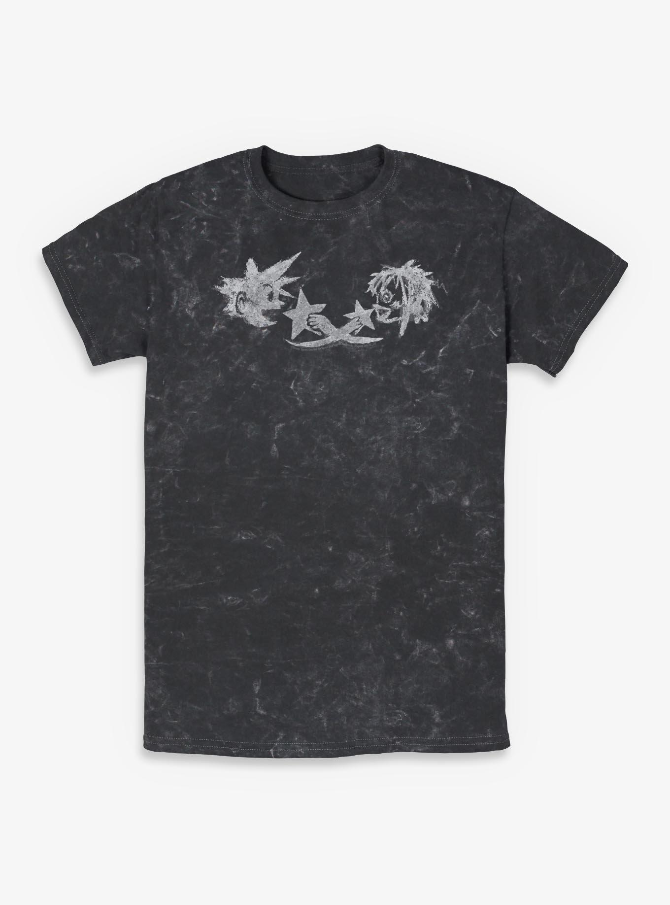 Disney Kingdom Hearts Sora & Kairi Chalk Drawing Mineral Wash T-Shirt, , hi-res