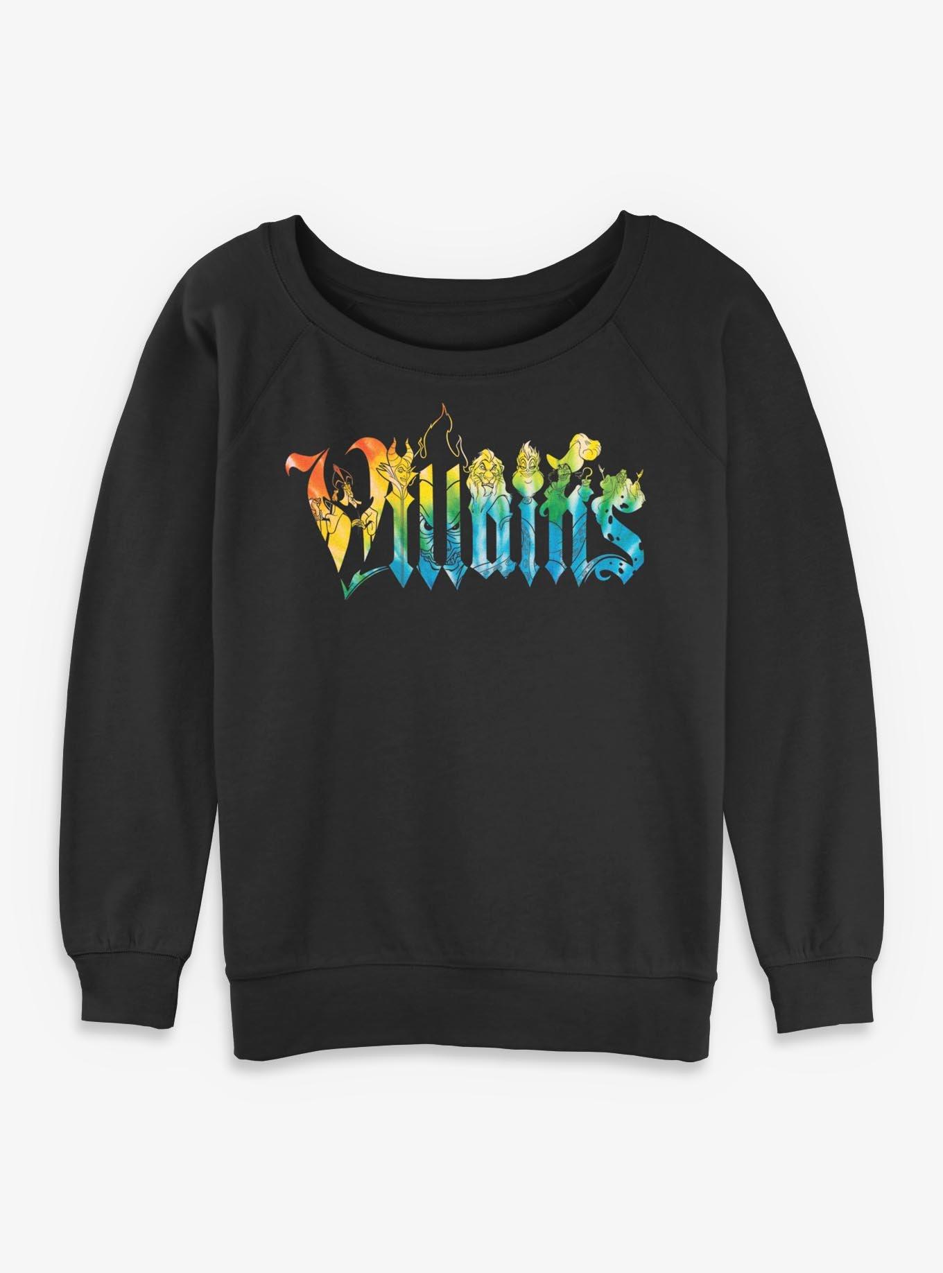 Disney Villains Character Letter Girls Slouchy Sweatshirt, , hi-res