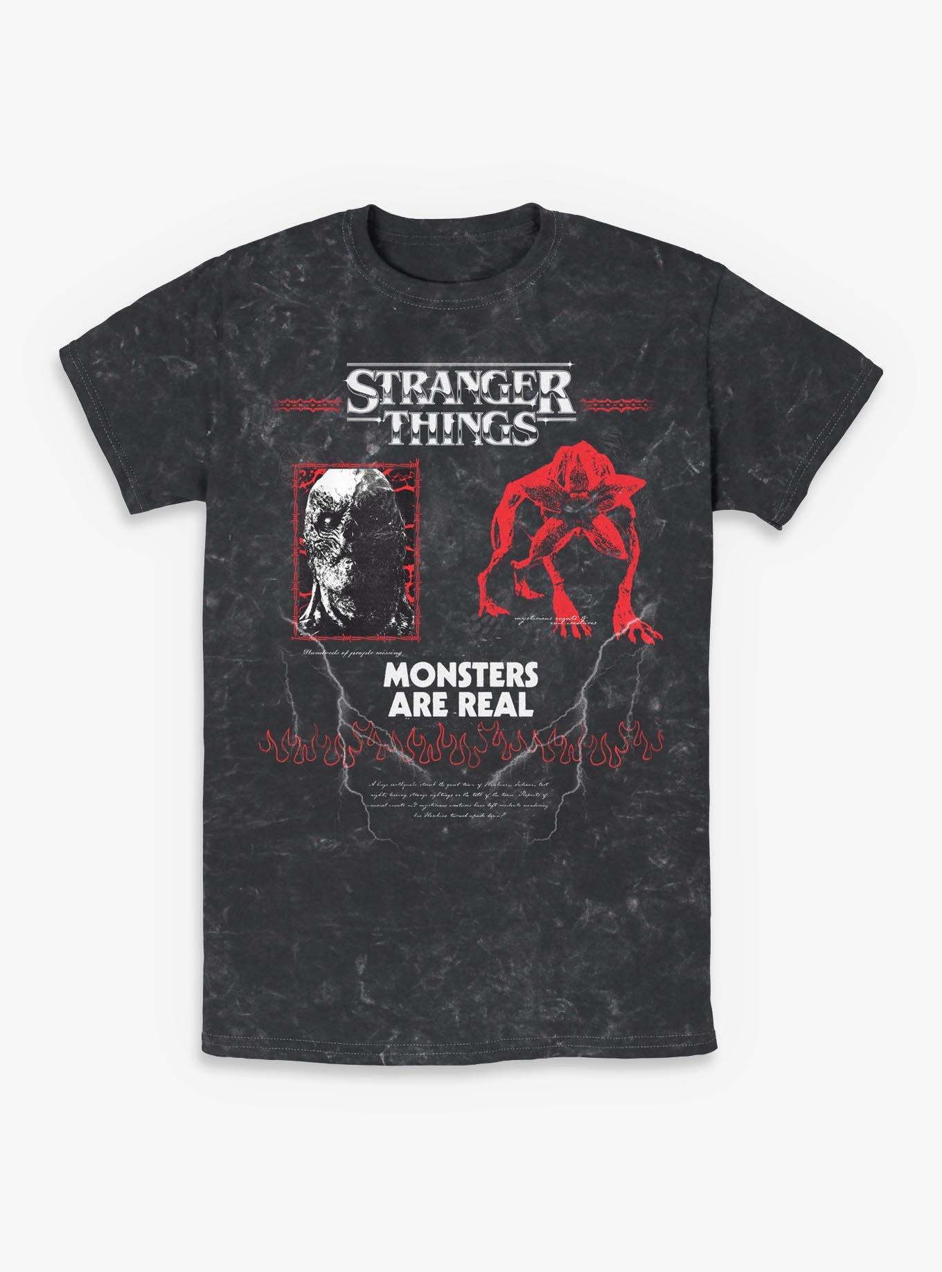 Stranger Things Monsters Are Real Mineral Wash T-Shirt, , hi-res