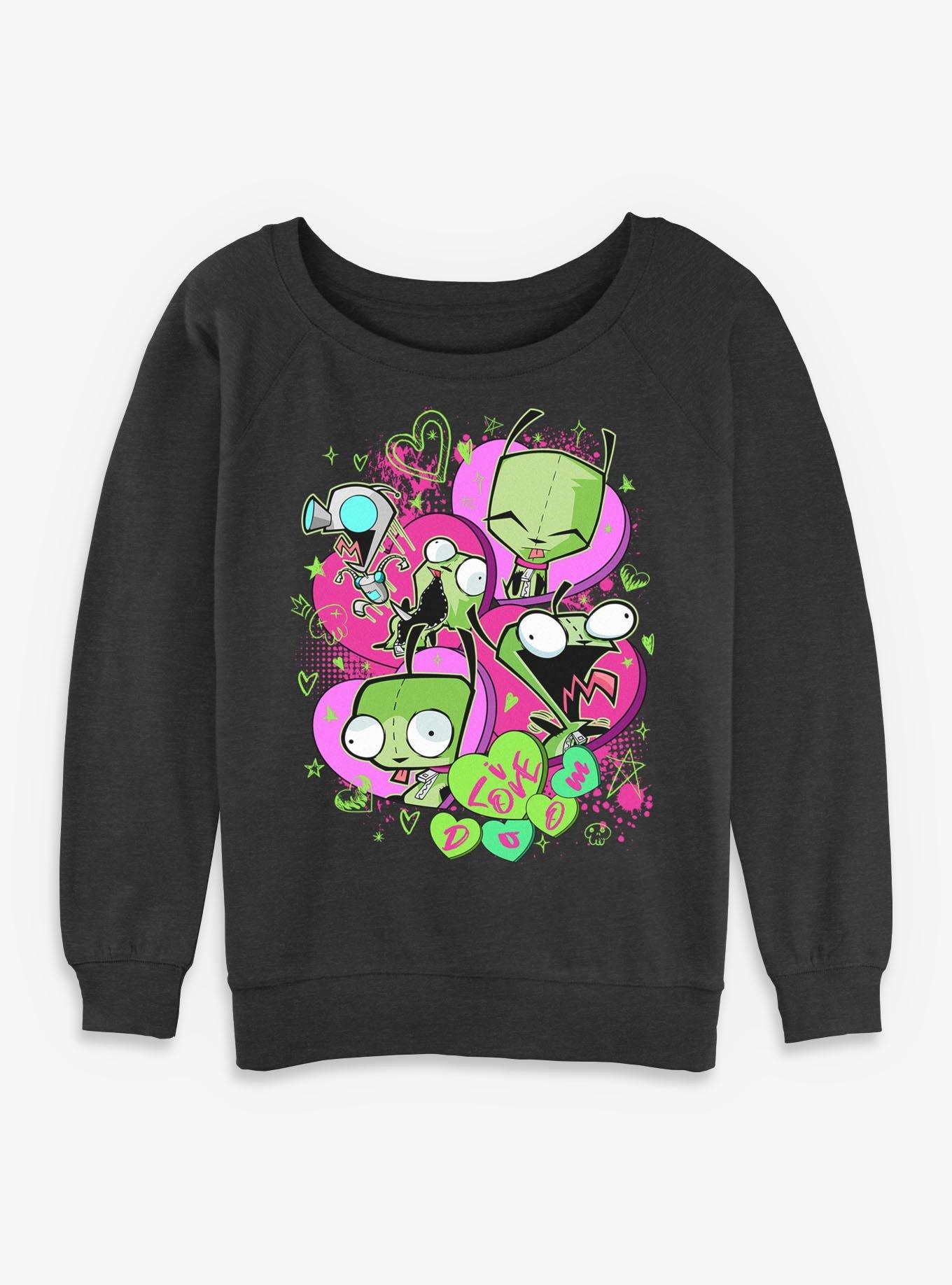 Invader ZIM I Love Doom Gir Girls Slouchy Sweatshirt, , hi-res