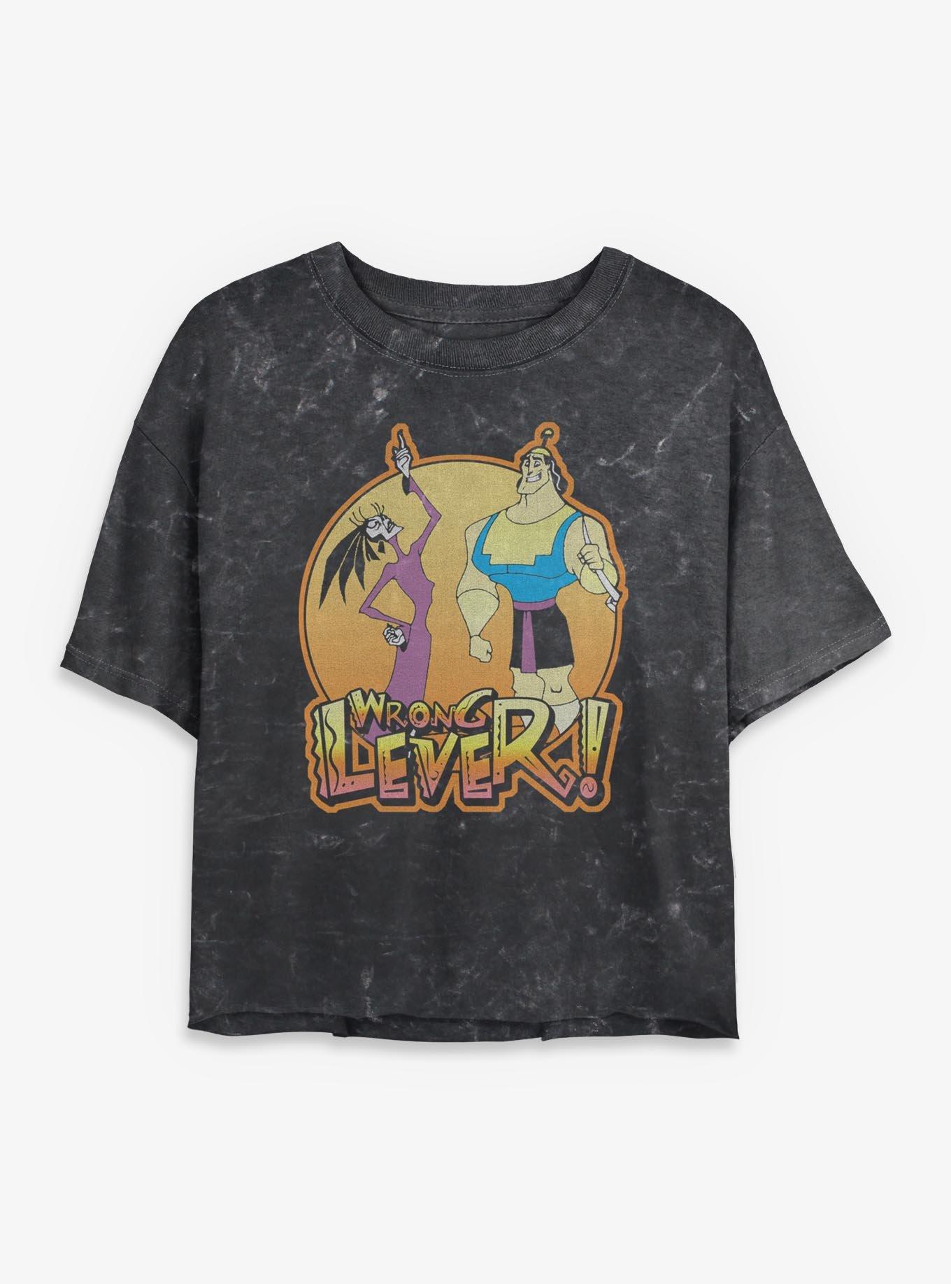 Disney The Emperor's New Groove Wrong Lever Girls Mineral Wash Crop T-Shirt, , hi-res