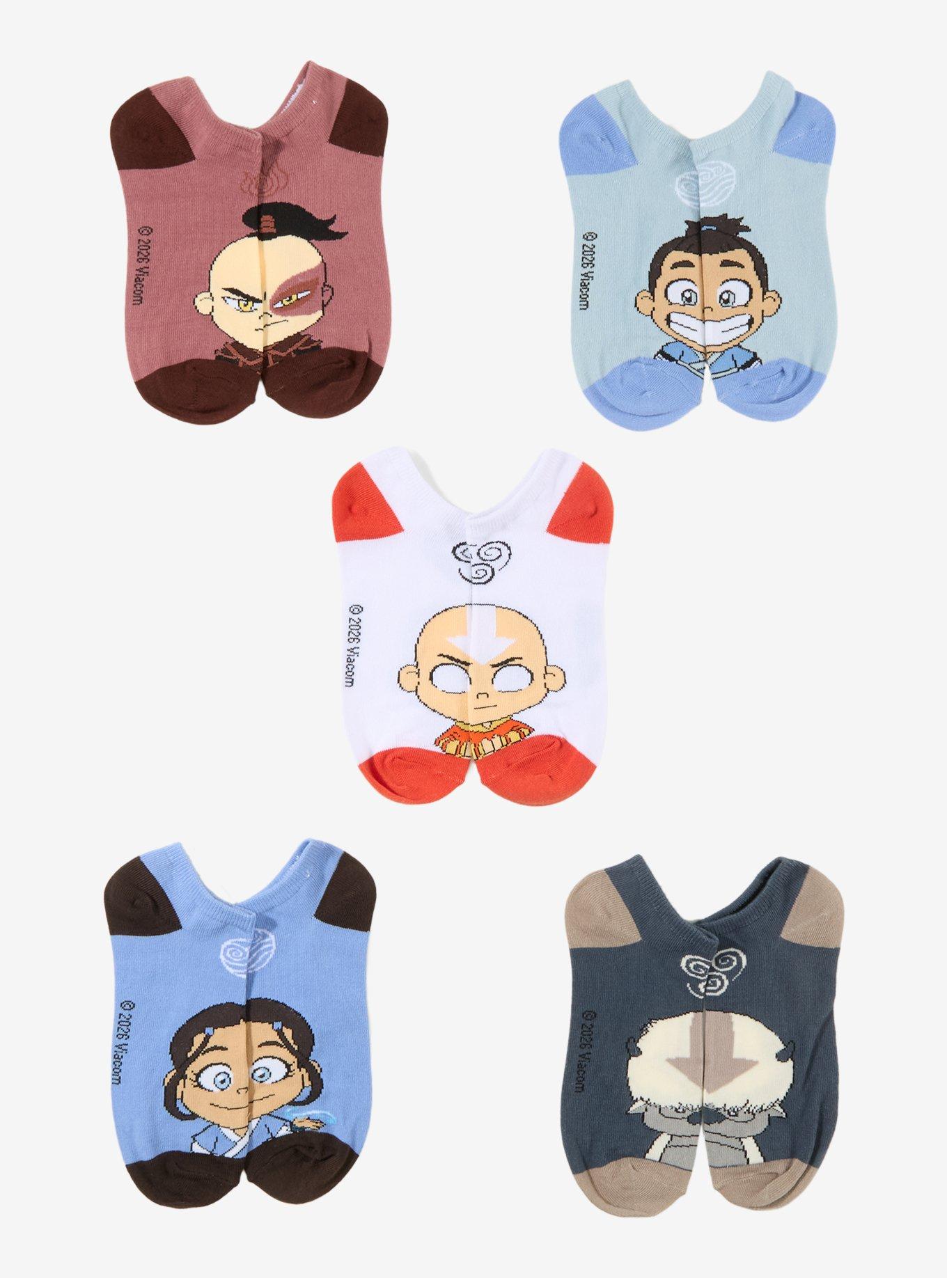 Avatar: The Last Airbender Character No-Show Socks 5 Pair, , hi-res