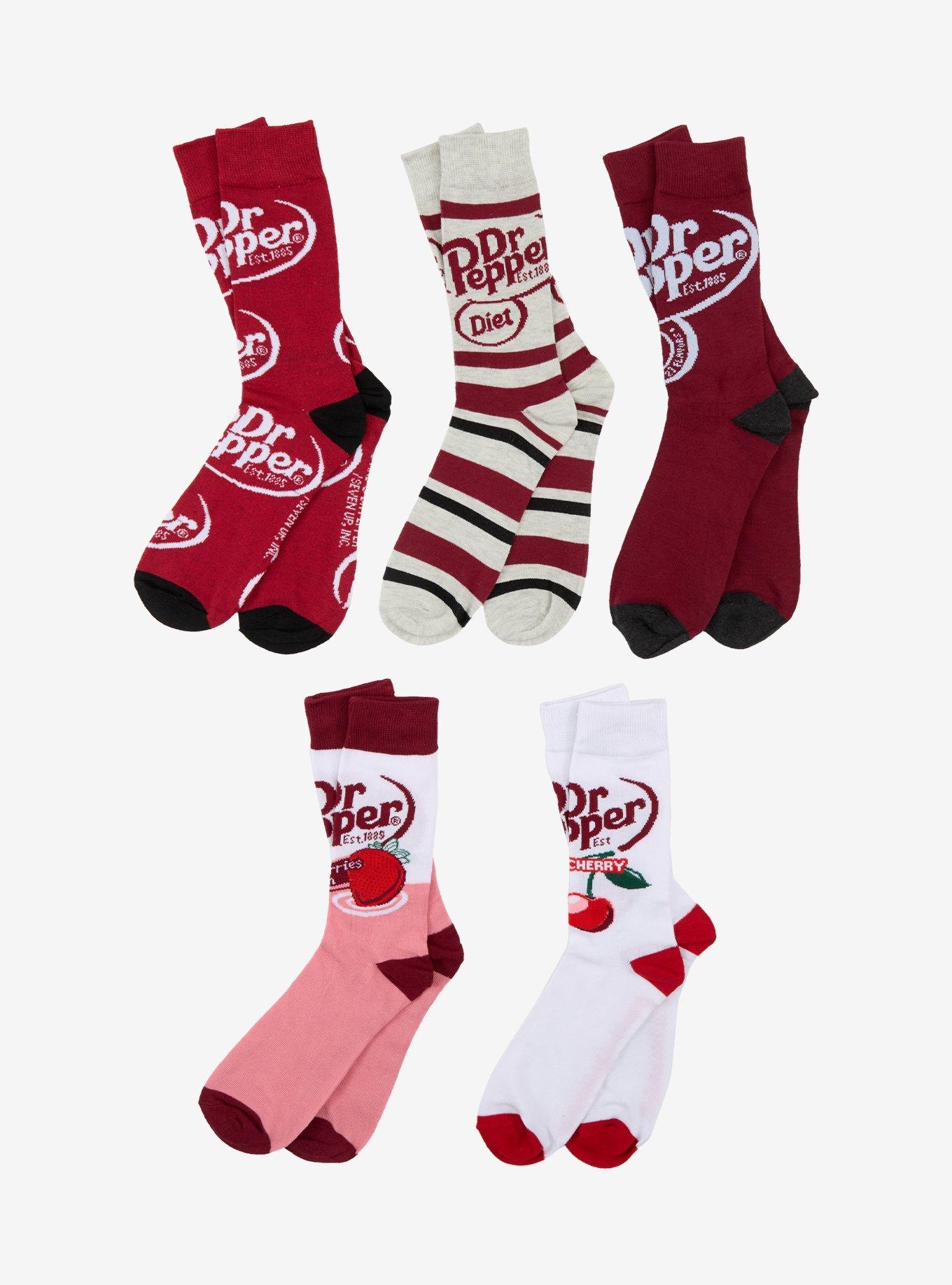 Dr Pepper Flavors Crew Socks 5 Pair, , hi-res