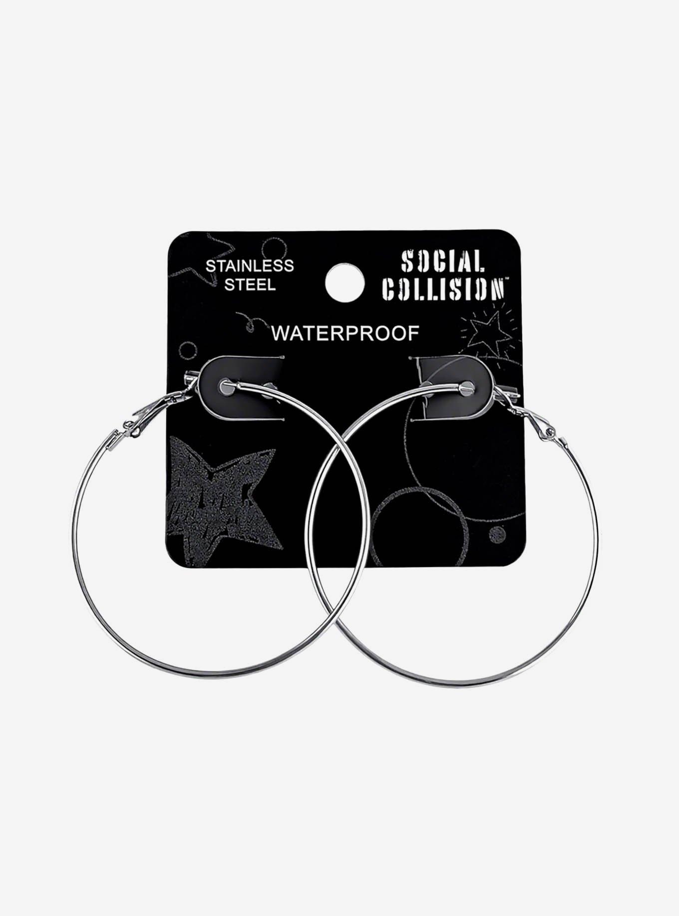 Social Collision Oversized Hoop Earrings, , hi-res