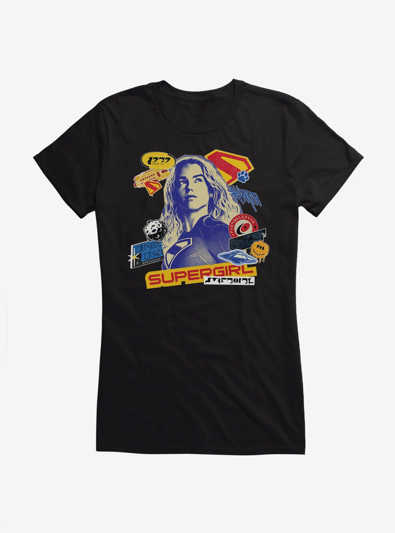 Supergirl Sticker Collage Girls T-Shirt