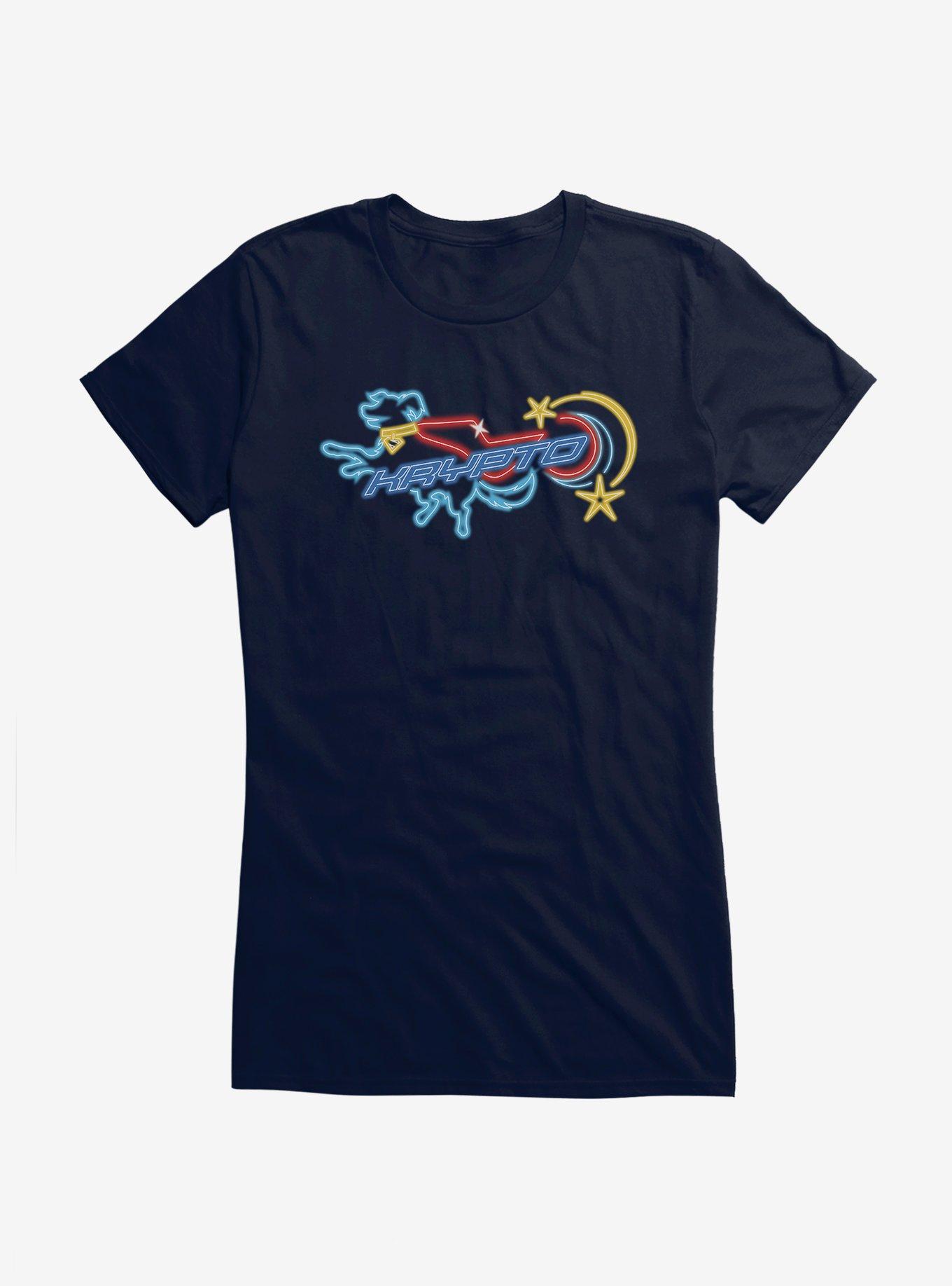 Supergirl Krypto Neon Outline Girls T-Shirt