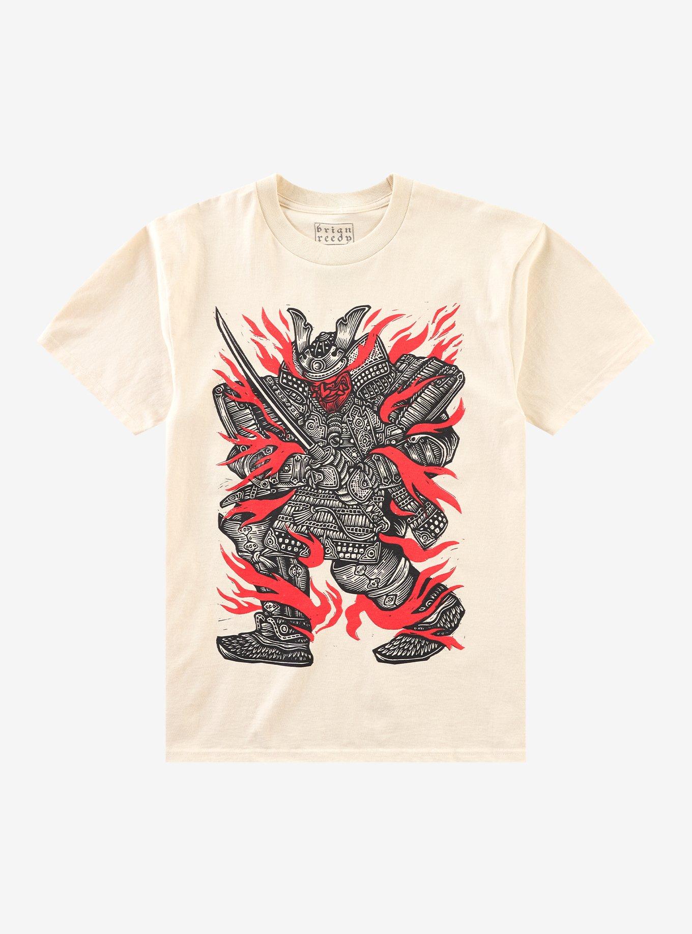 Red Flame Samurai T-Shirt By Brian Reedy, , hi-res