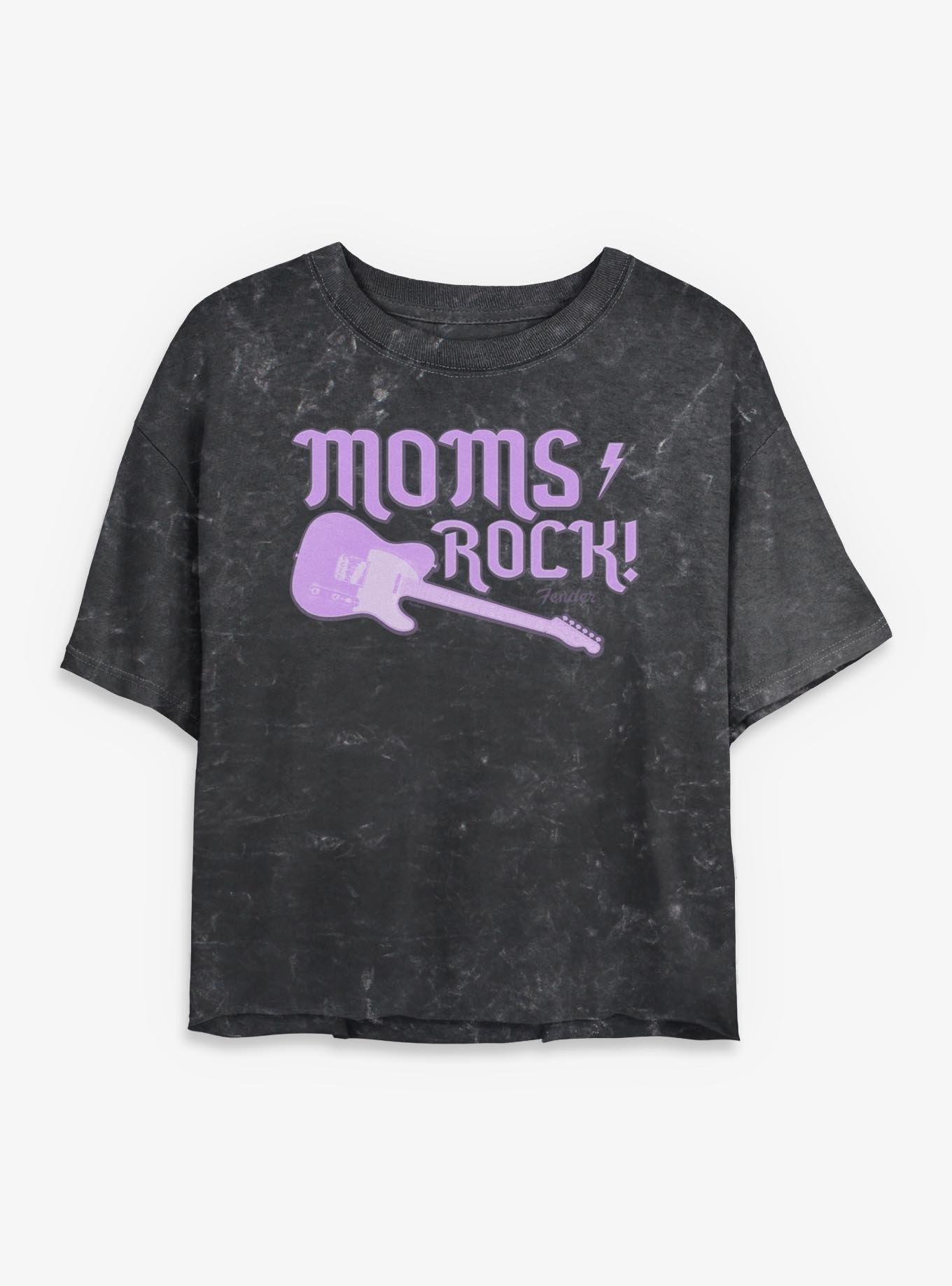 Fender Moms Rock Guitar Mineral Wash Womens Crop T-Shirt, , hi-res