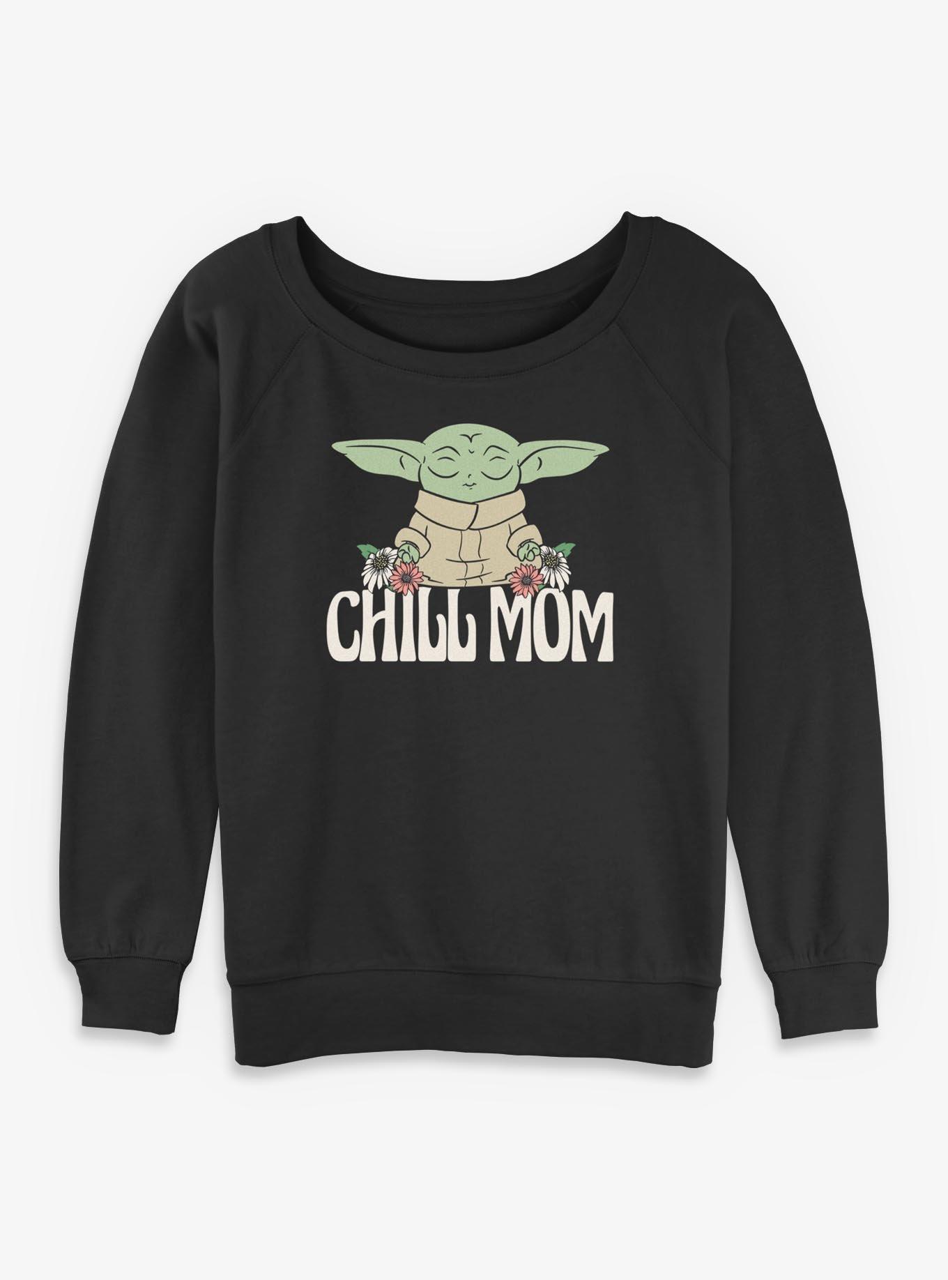 Star Wars The Mandalorian Chill Mom Grogu Womens Slouchy Sweatshirt, , hi-res