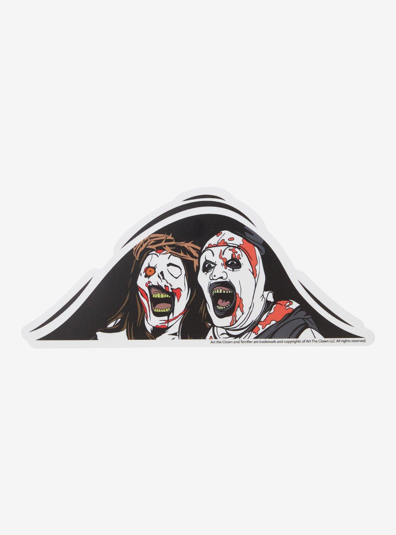 Terrifier Art & Little Pale Girl Peeker Bumper Sticker, , hi-res
