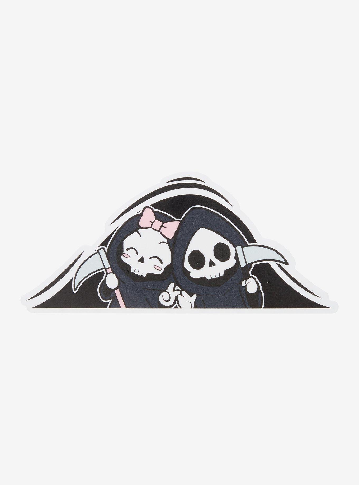 Deadly Cute Reapers Peeker Bumper Sticker, , hi-res