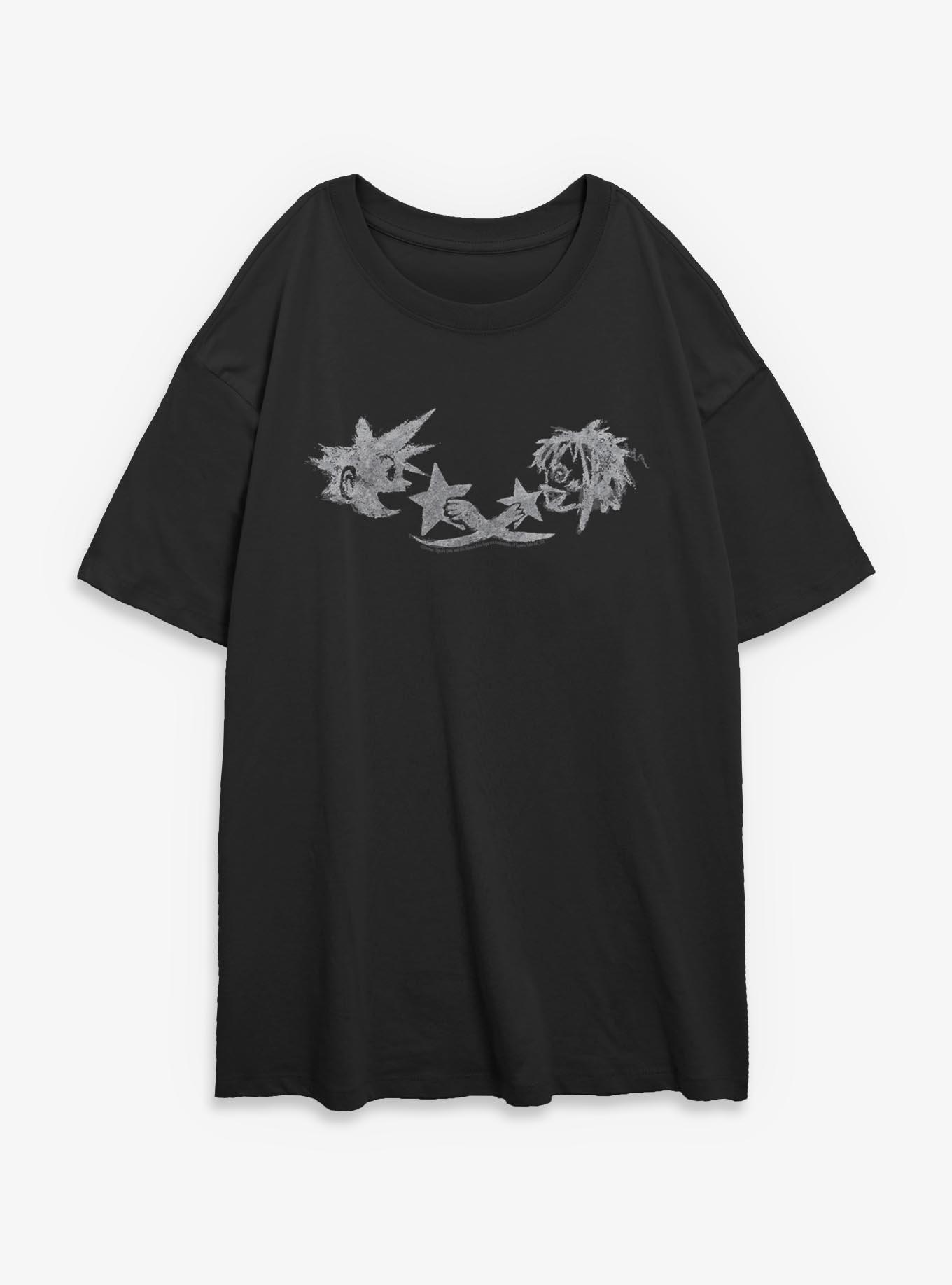Disney Kingdom Hearts Sora & Kairi Chalk Drawing Girls Oversized T-Shirt, , hi-res