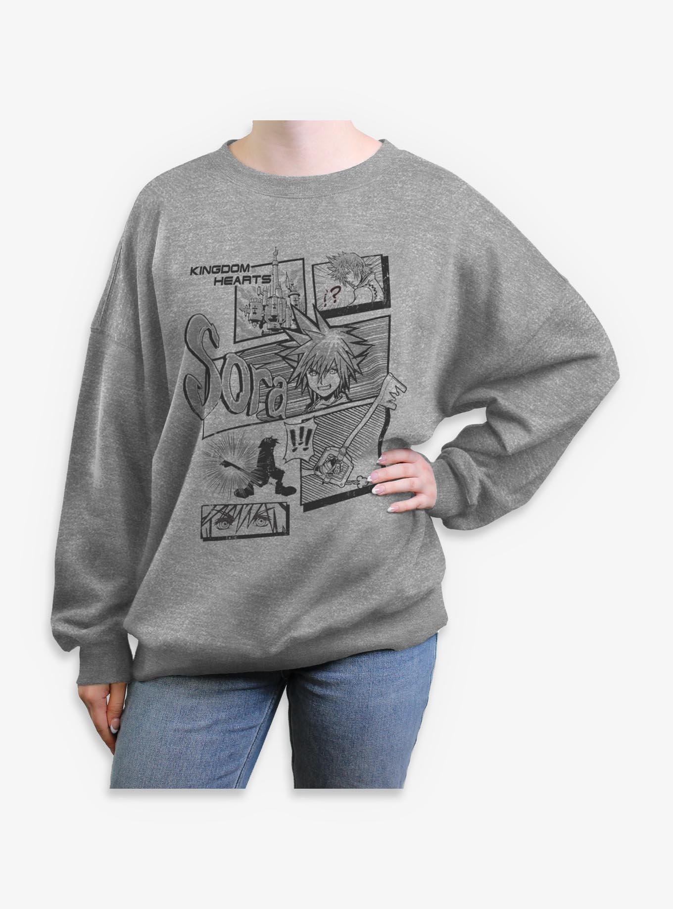 Disney Kingdom Hearts Sora Key Pages Girls Oversized Sweatshirt, , hi-res