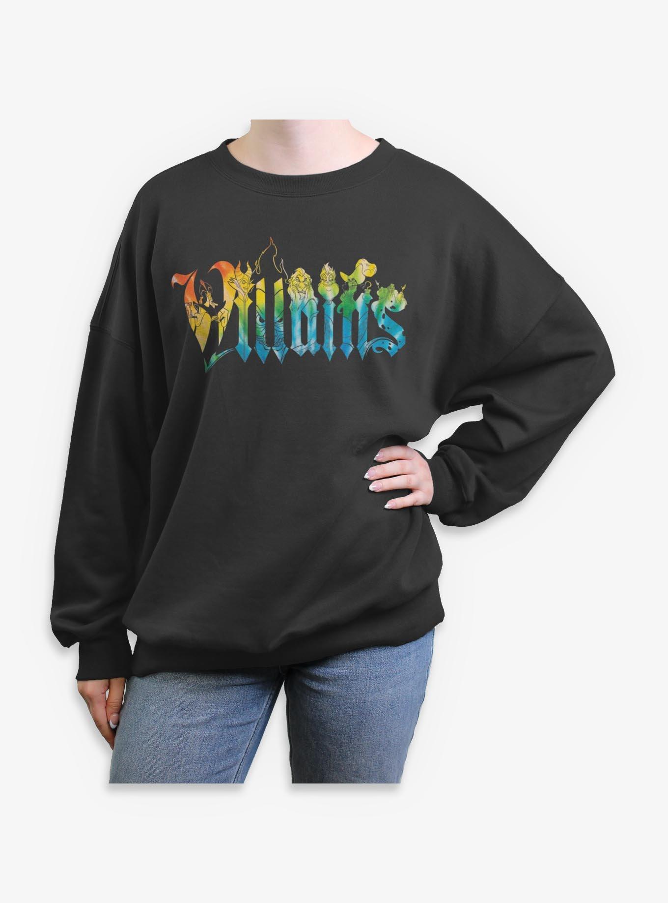 Disney Villains Character Letter Girls Oversized Sweatshirt, , hi-res