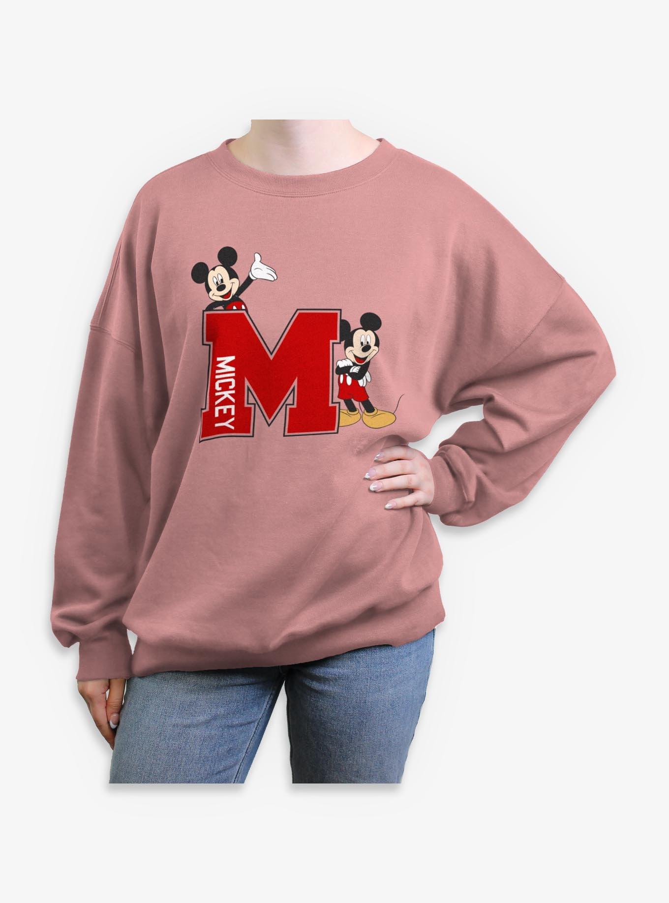Disney Mickey Mouse M Varsity Girls Oversized Sweatshirt, , hi-res