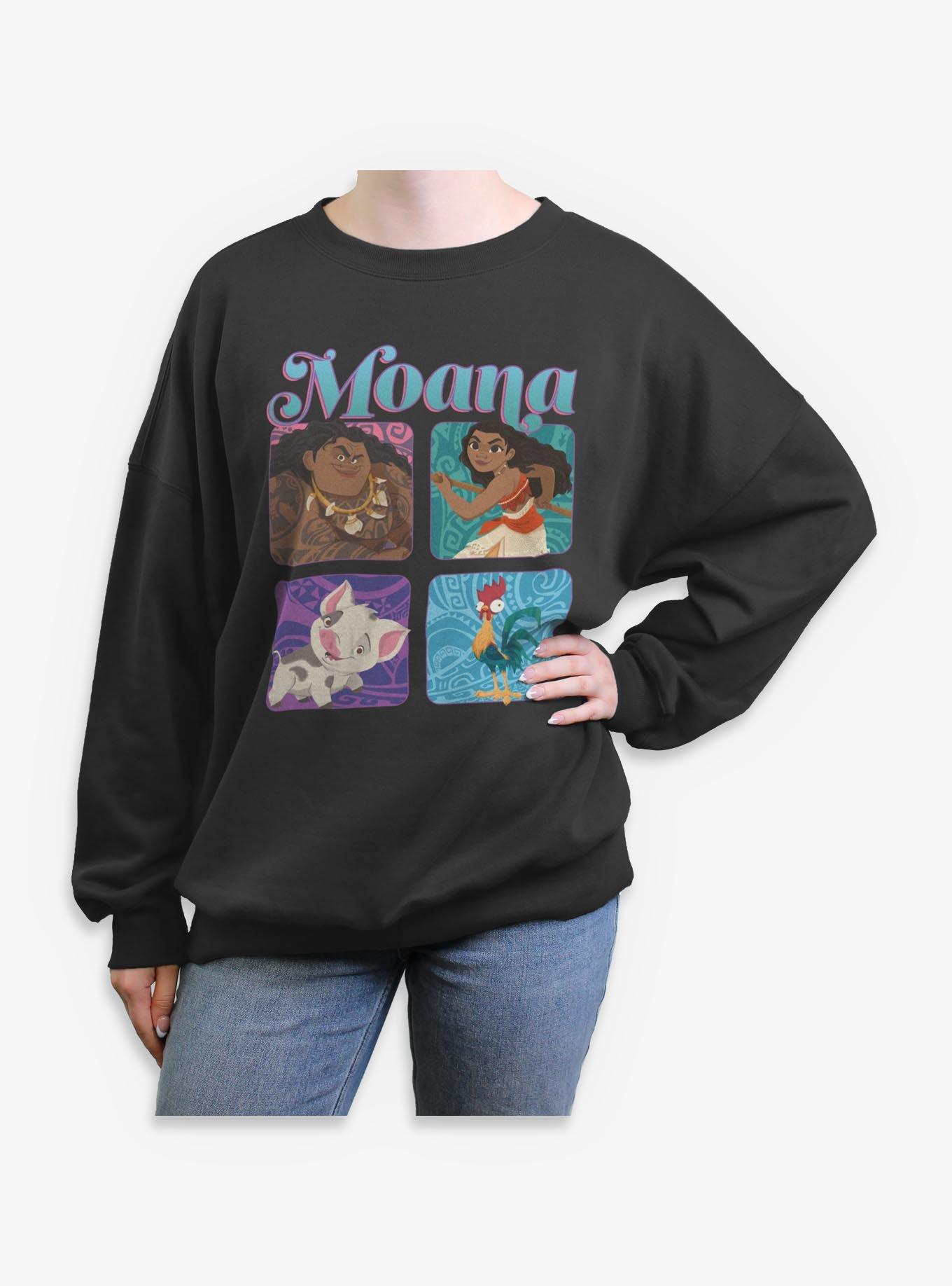 Disney Moana Boxed Up Characters Girls Oversized Sweatshirt, , hi-res