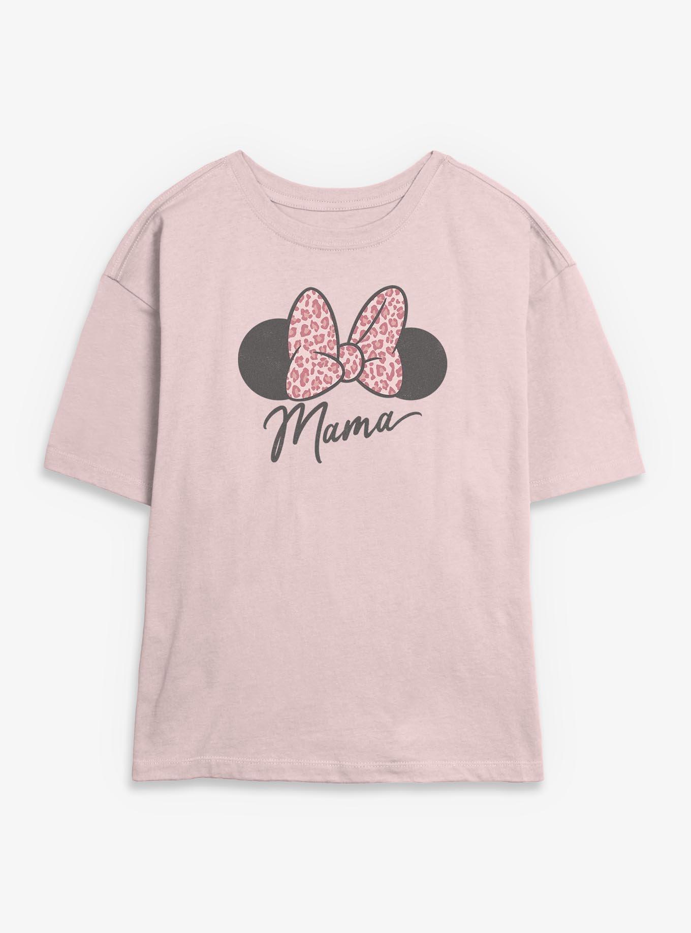 Disney Minnie Mouse Mama Leopard Bow Womens Skimmer T-Shirt, , hi-res