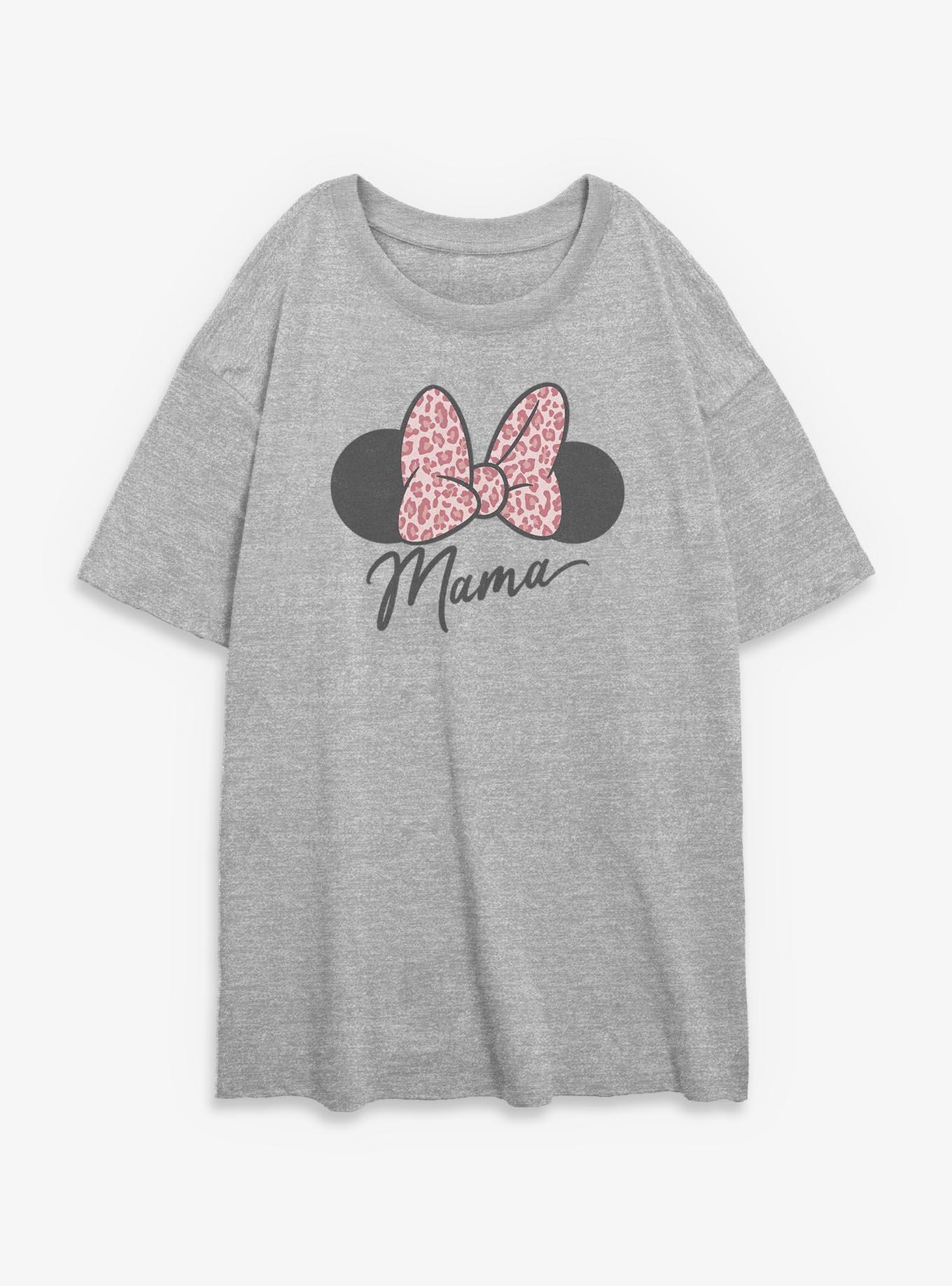 Disney Minnie Mouse Mama Leopard Bow Womens Oversized T-Shirt, , hi-res