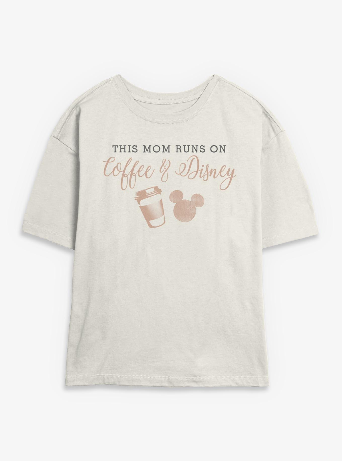 Disney Mickey Mouse This Mom Runs On Coffee & Disney Womens Skimmer T-Shirt, , hi-res