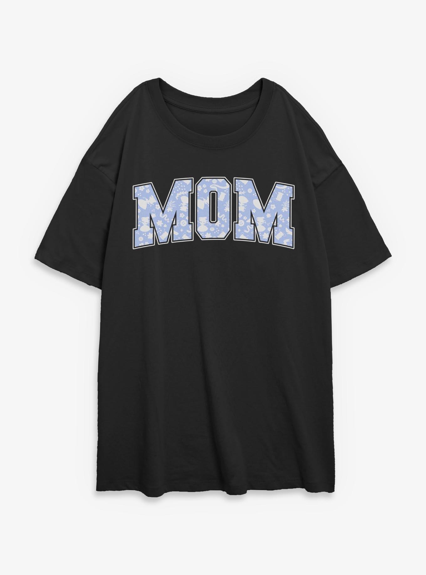 Disney Princesses Mom Icons Pattern Collegiate Womens Oversized T-Shirt