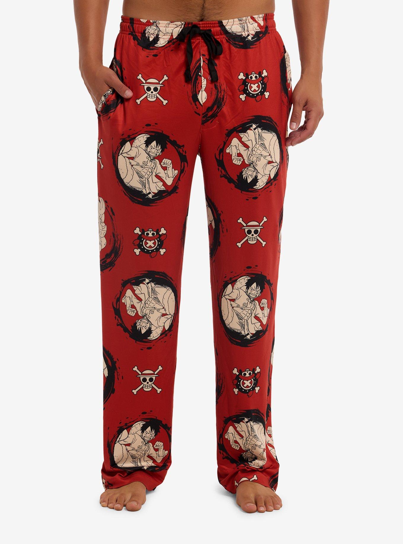 One Piece Red Portraits Pajama Pants, , hi-res