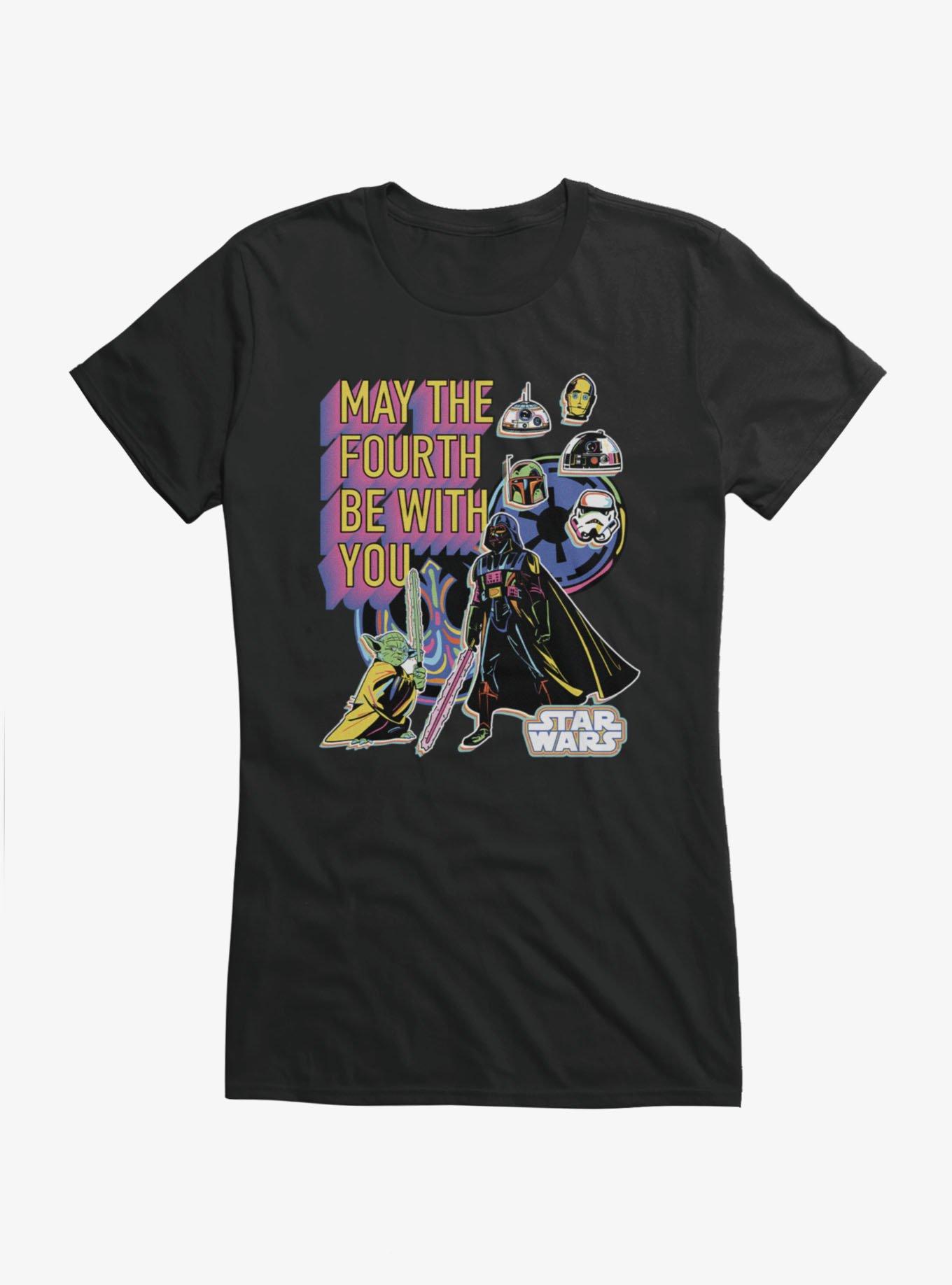 Star Wars May The 4th Be With You Vader Yoda Character Highlights Girls T-Shirt