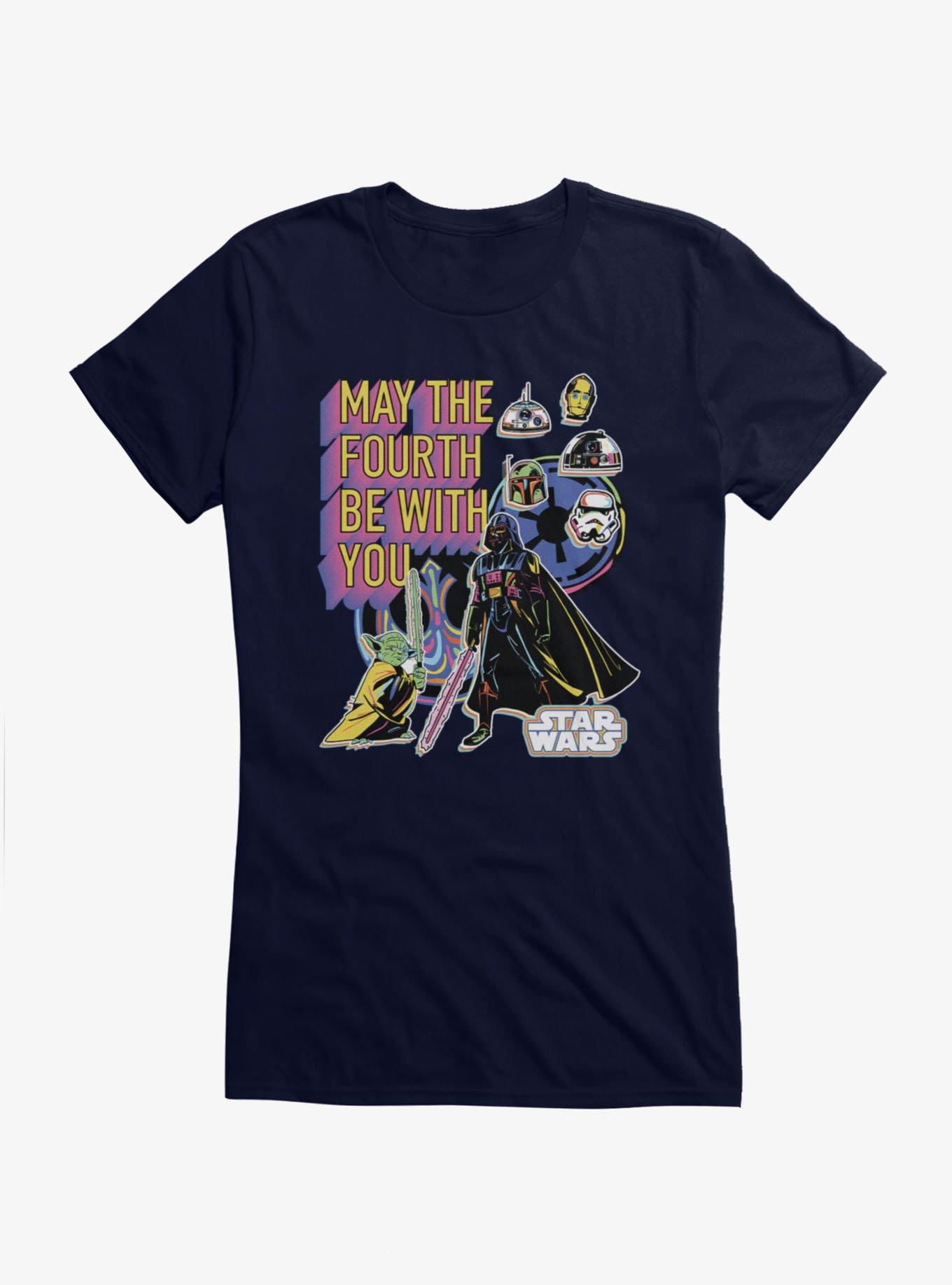 Star Wars May The 4th Be With You Vader Yoda Character Highlights Girls T-Shirt