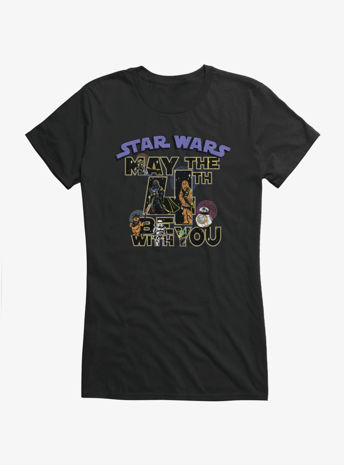 Star Wars May The 4th Be With You Character Fill Girls T-Shirt