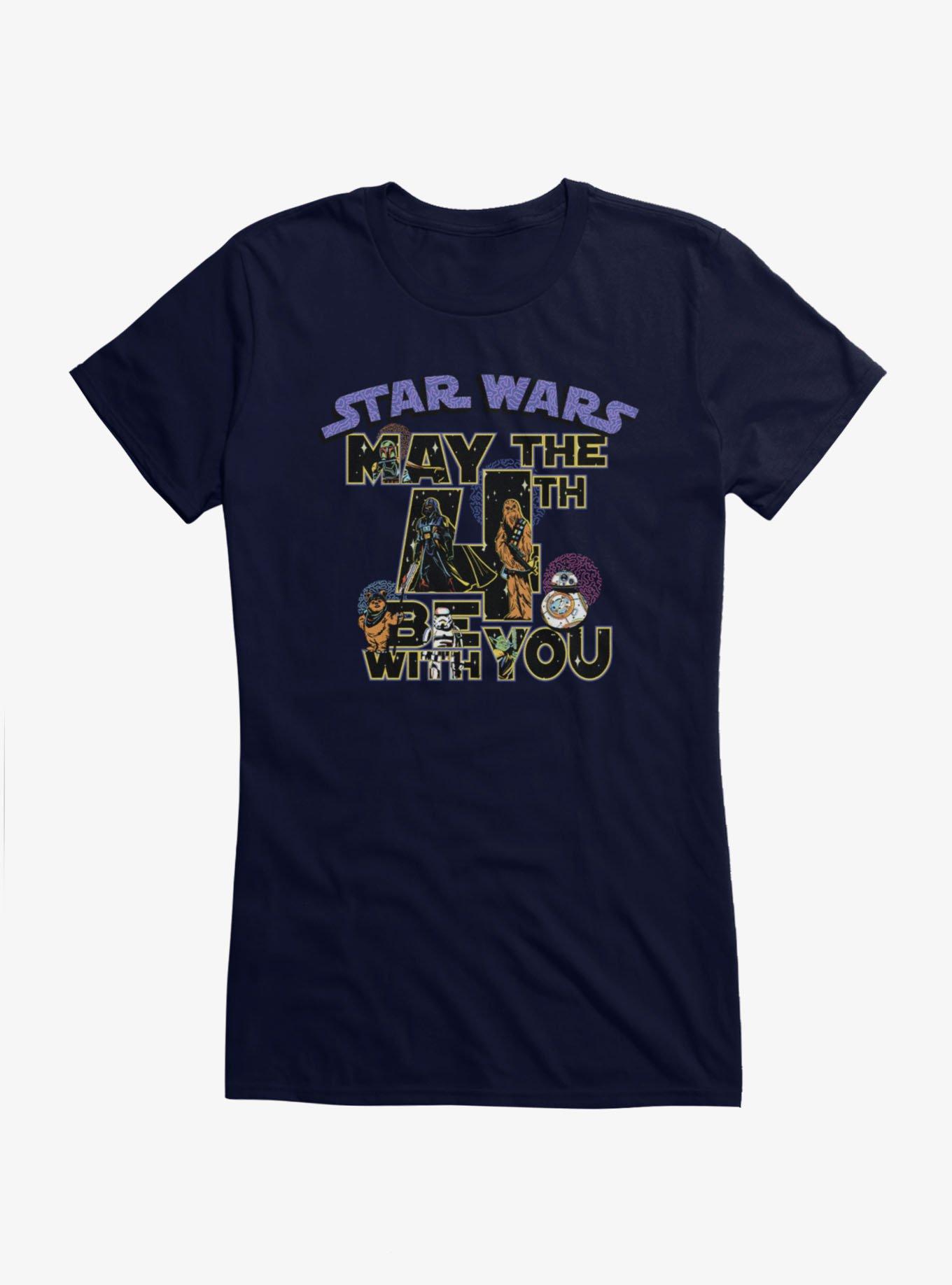 Star Wars May The 4th Be With You Character Fill Girls T-Shirt