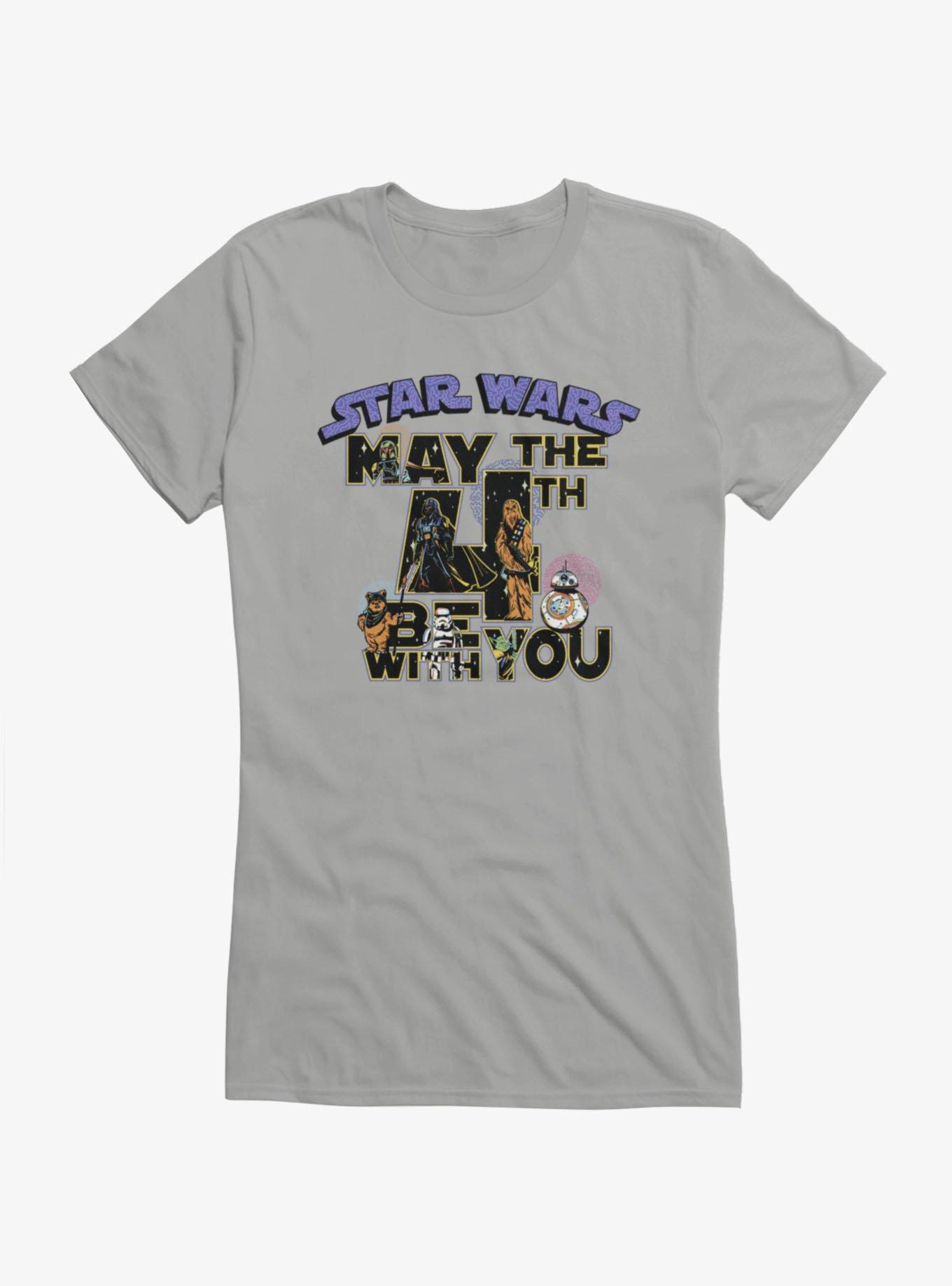 Star Wars May The 4th Be With You Character Fill Girls T-Shirt
