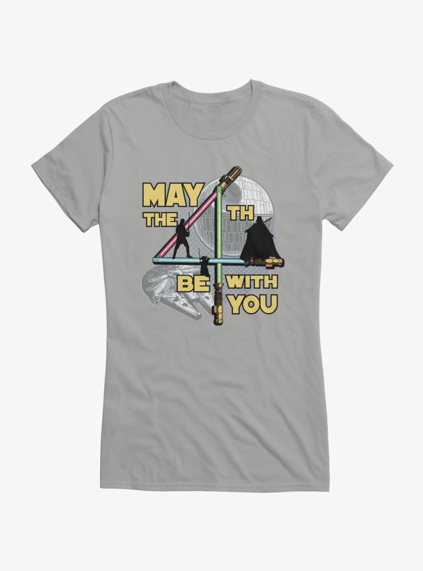 Star Wars May The 4th Be With You Lightsaber 4 Silhouettes Girls T-Shirt