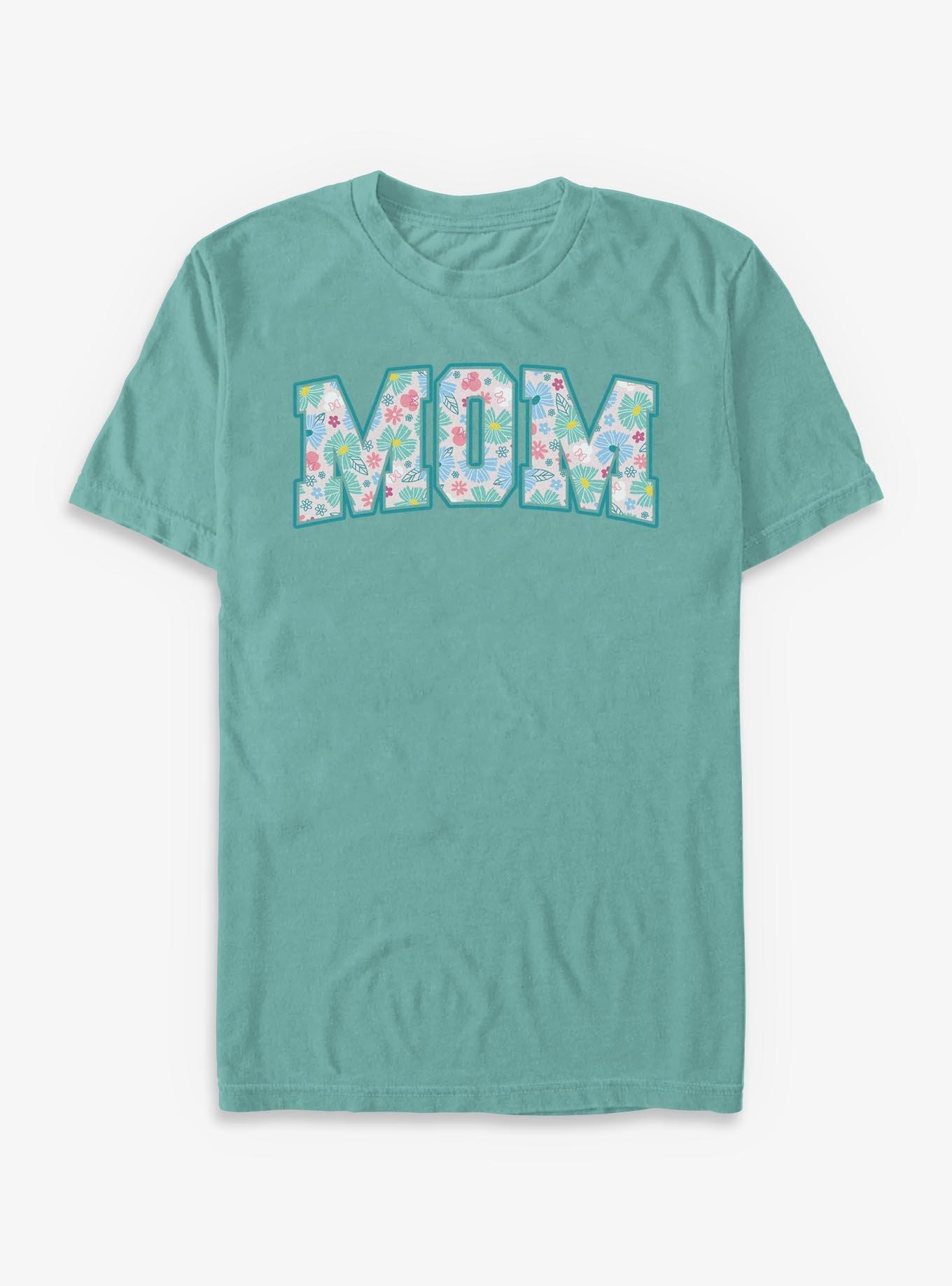 Disney Minnie Mouse Mom Collegiate Flower Print Garment Dye T-Shirt, , hi-res