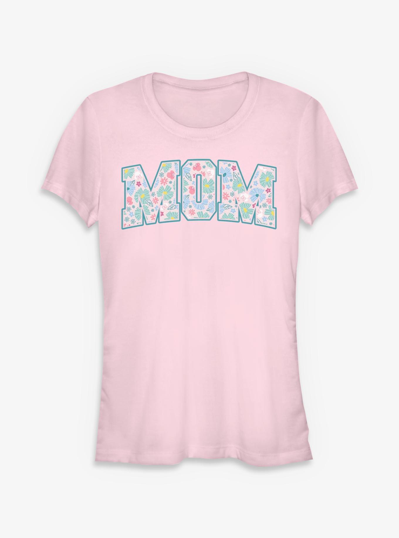 Disney Minnie Mouse Mom Collegiate Flower Print Girls T-Shirt, , hi-res