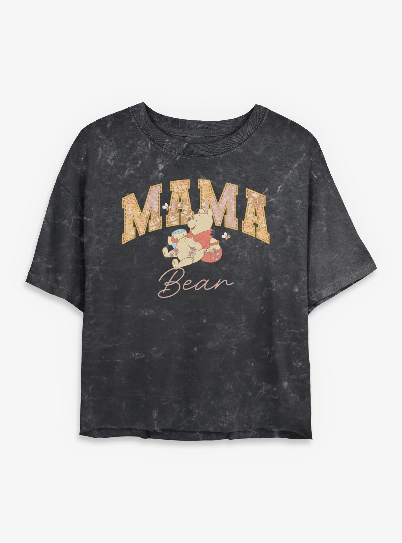 Disney Winnie The Pooh Mama Collegiate Bear Girls Mineral Wash Crop T-Shirt, , hi-res