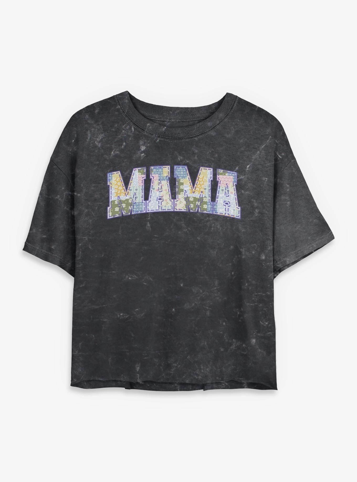 Disney Princesses Mama Collegiate Pattern Girls Mineral Wash Crop T-Shirt, , hi-res